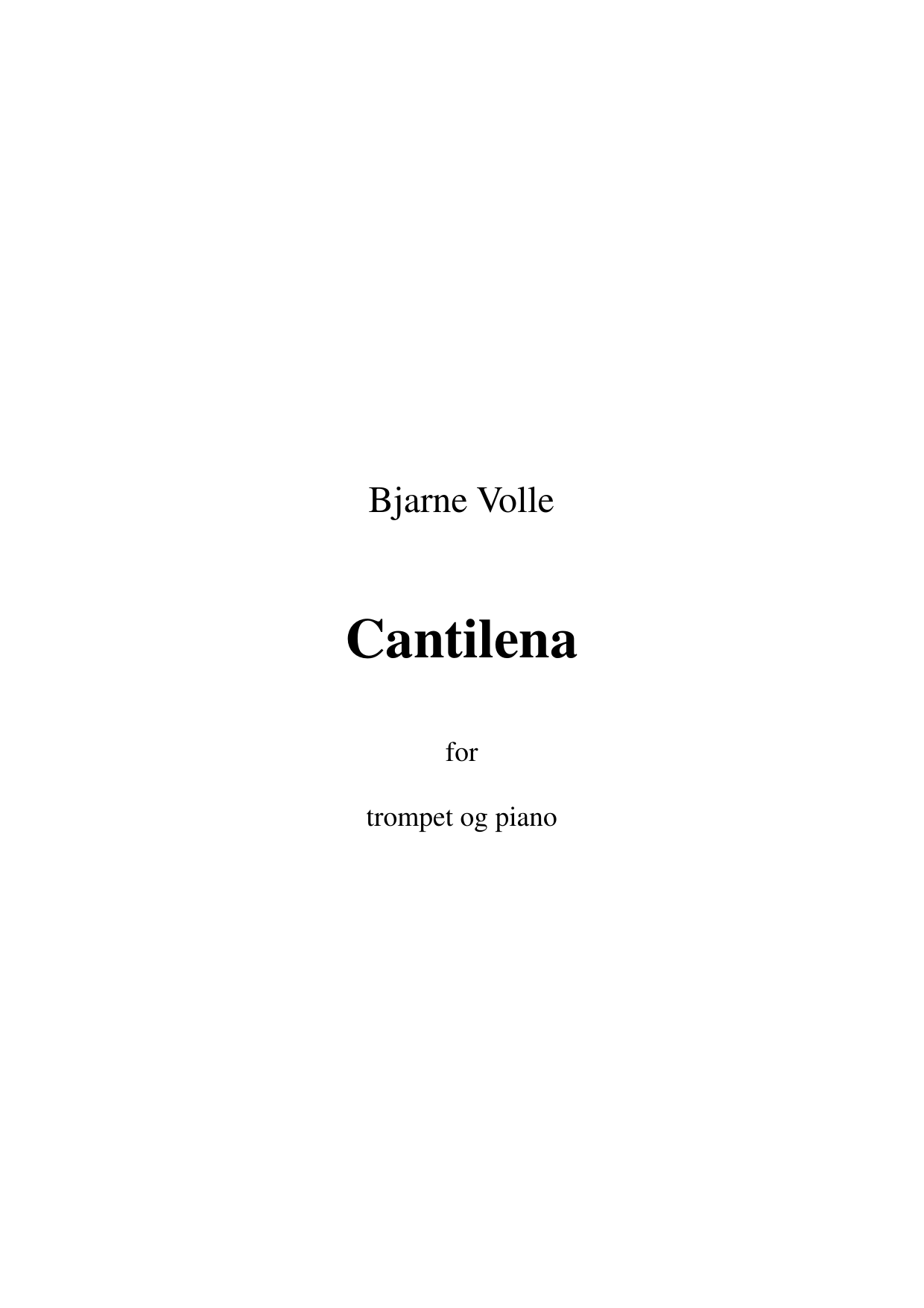 Cantilena for trompet og piano