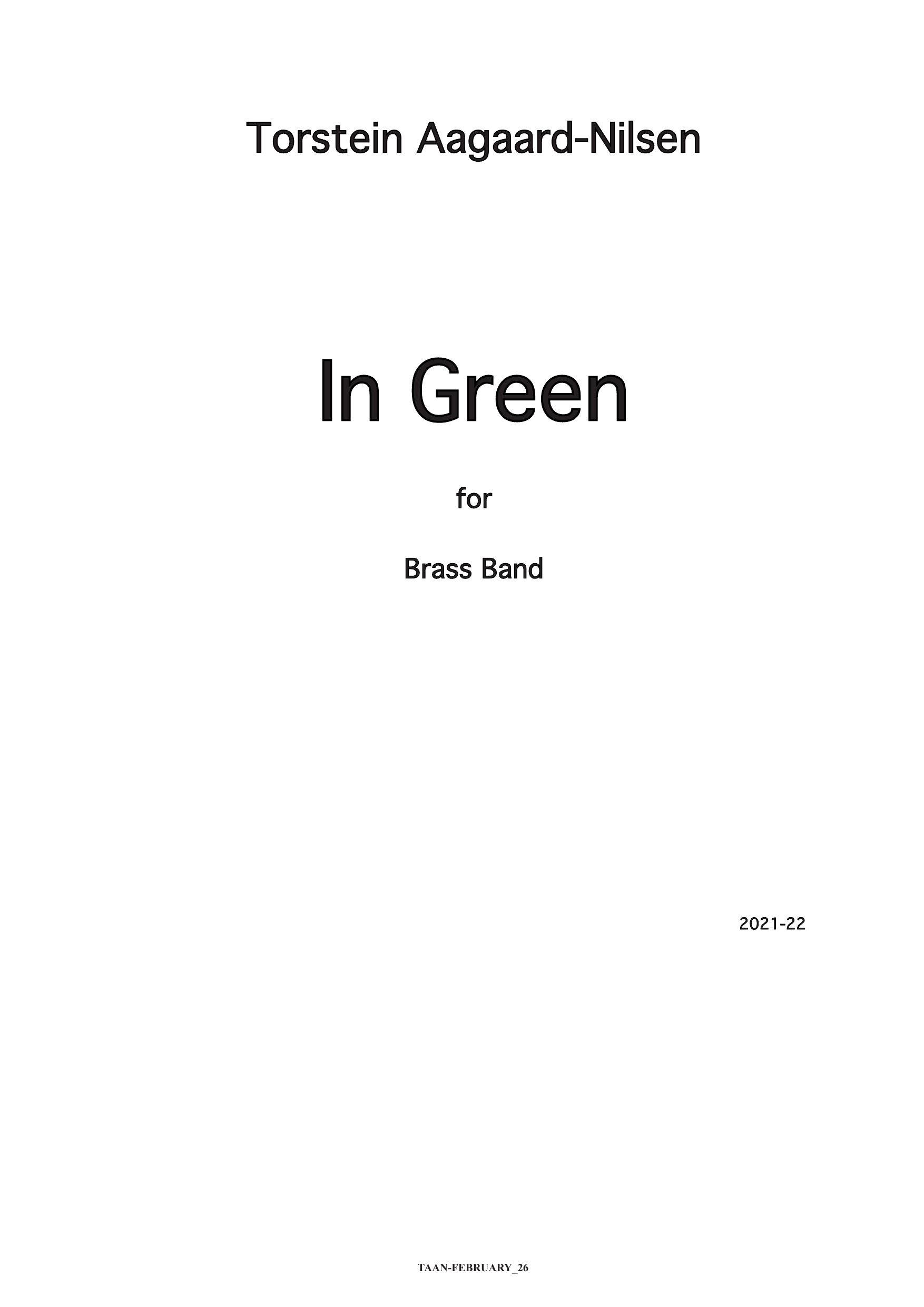 In Green - for Brass Band