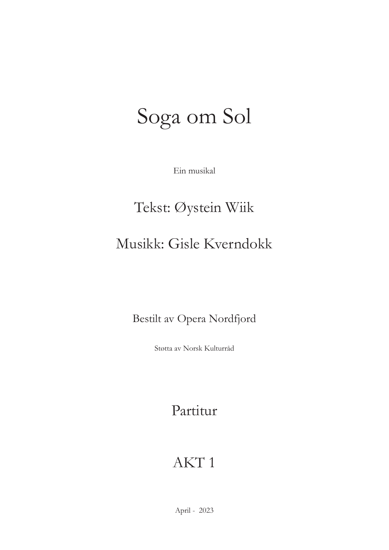 Soga om Sol - Ein musikal