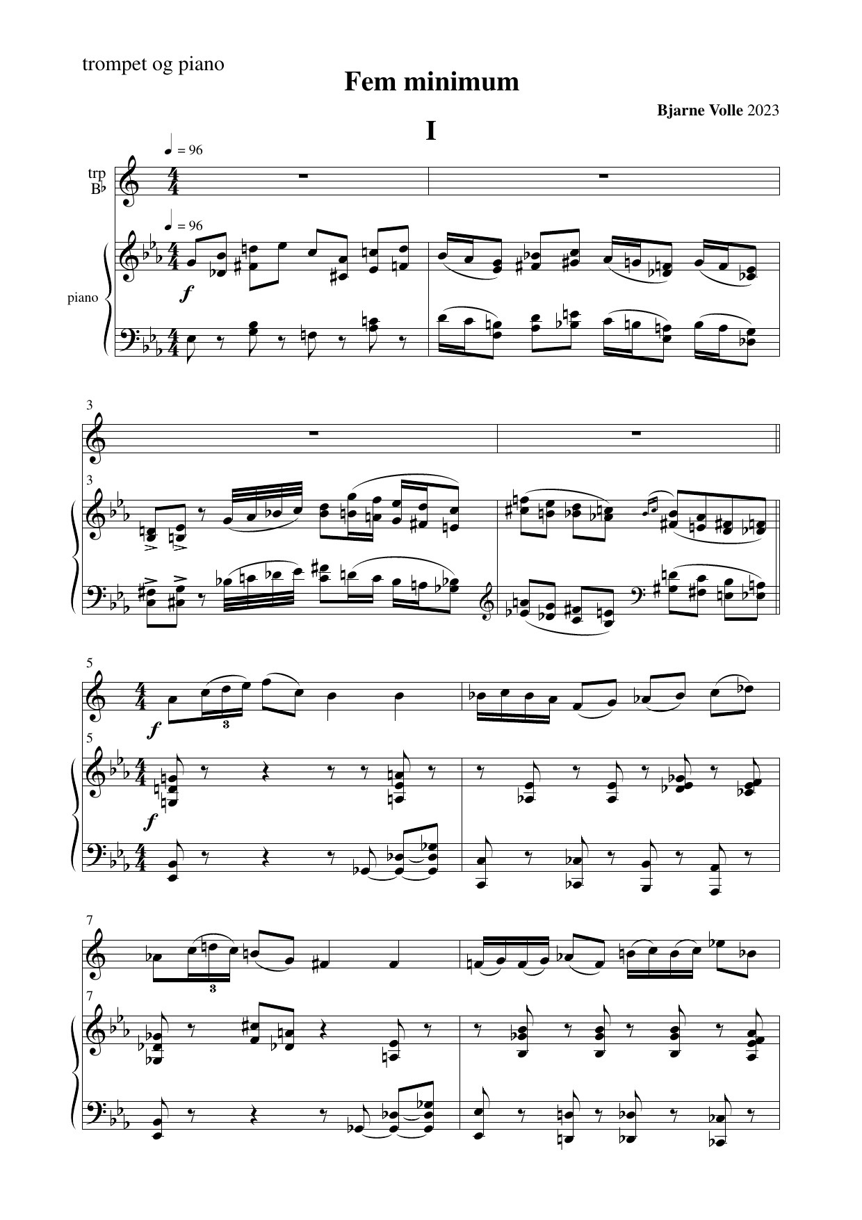 Fem minimum - For trompet og piano - Image 3
