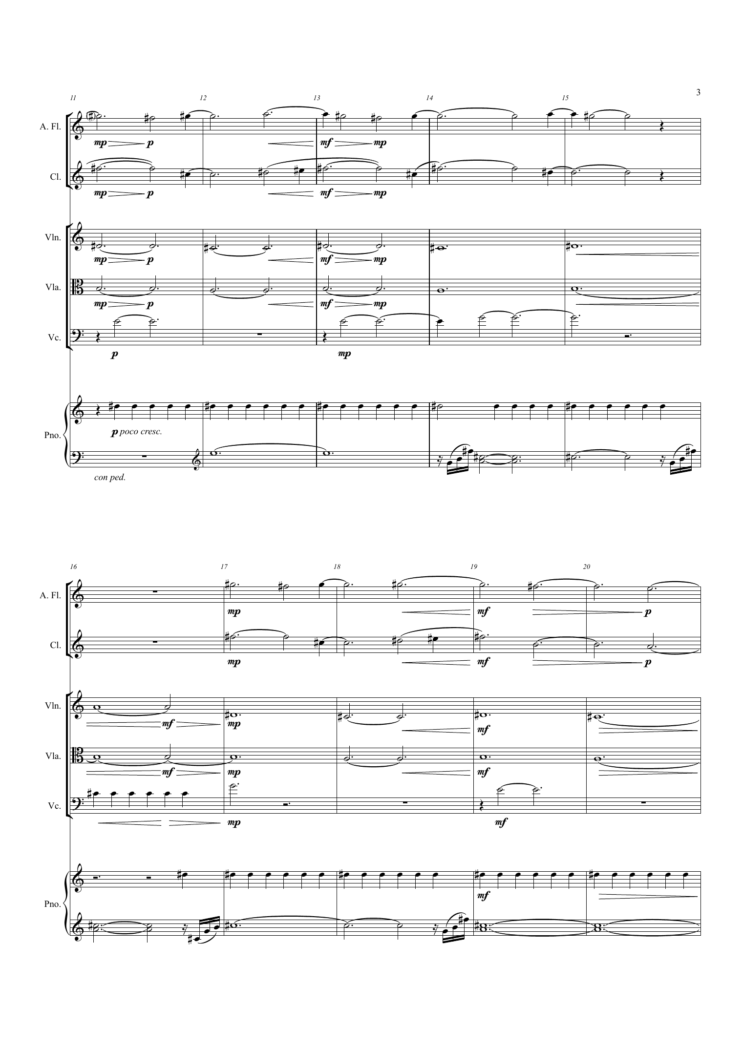 Color and Structure - For alto flute, clarinet in Bb, violin, viola, cello and piano - Image 5
