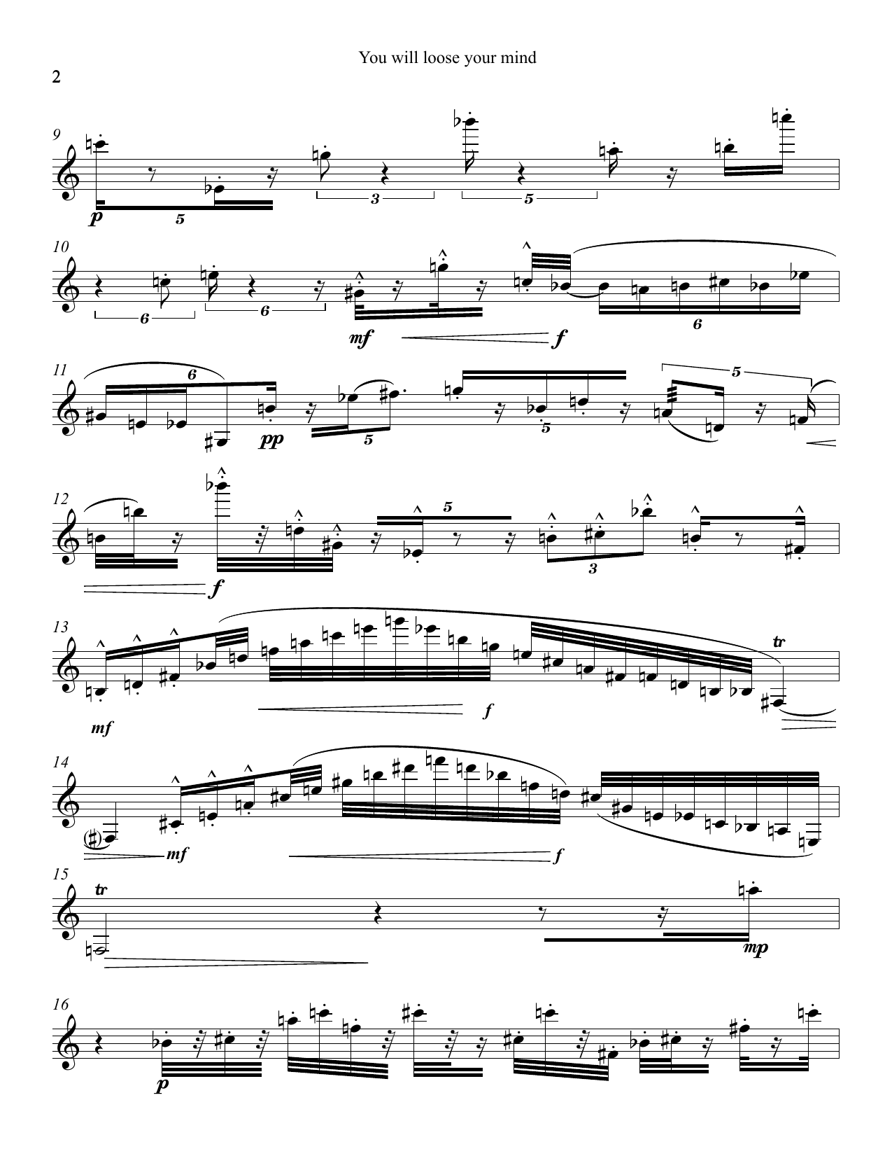 You Will Loose Your Mind - For solo clarinet in Bb or A - Image 6