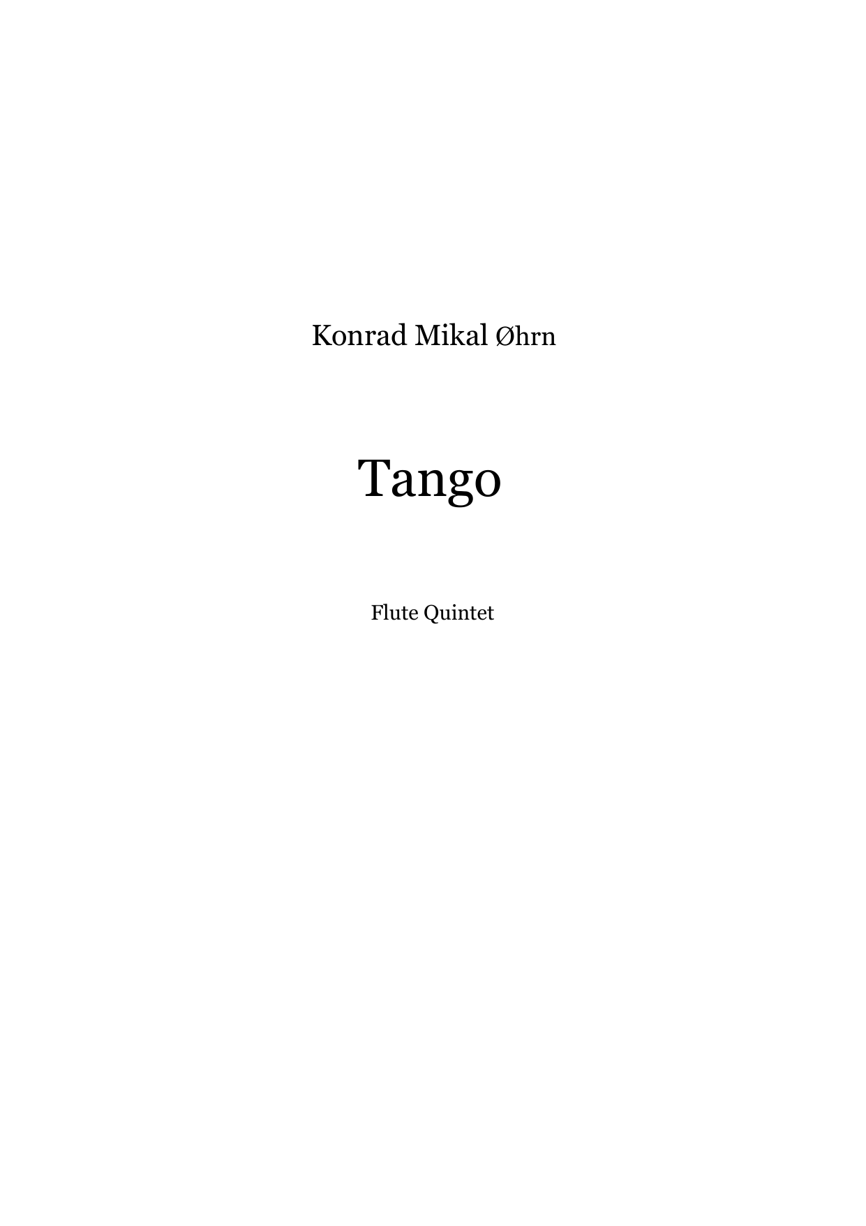 Tango - For flute quintet