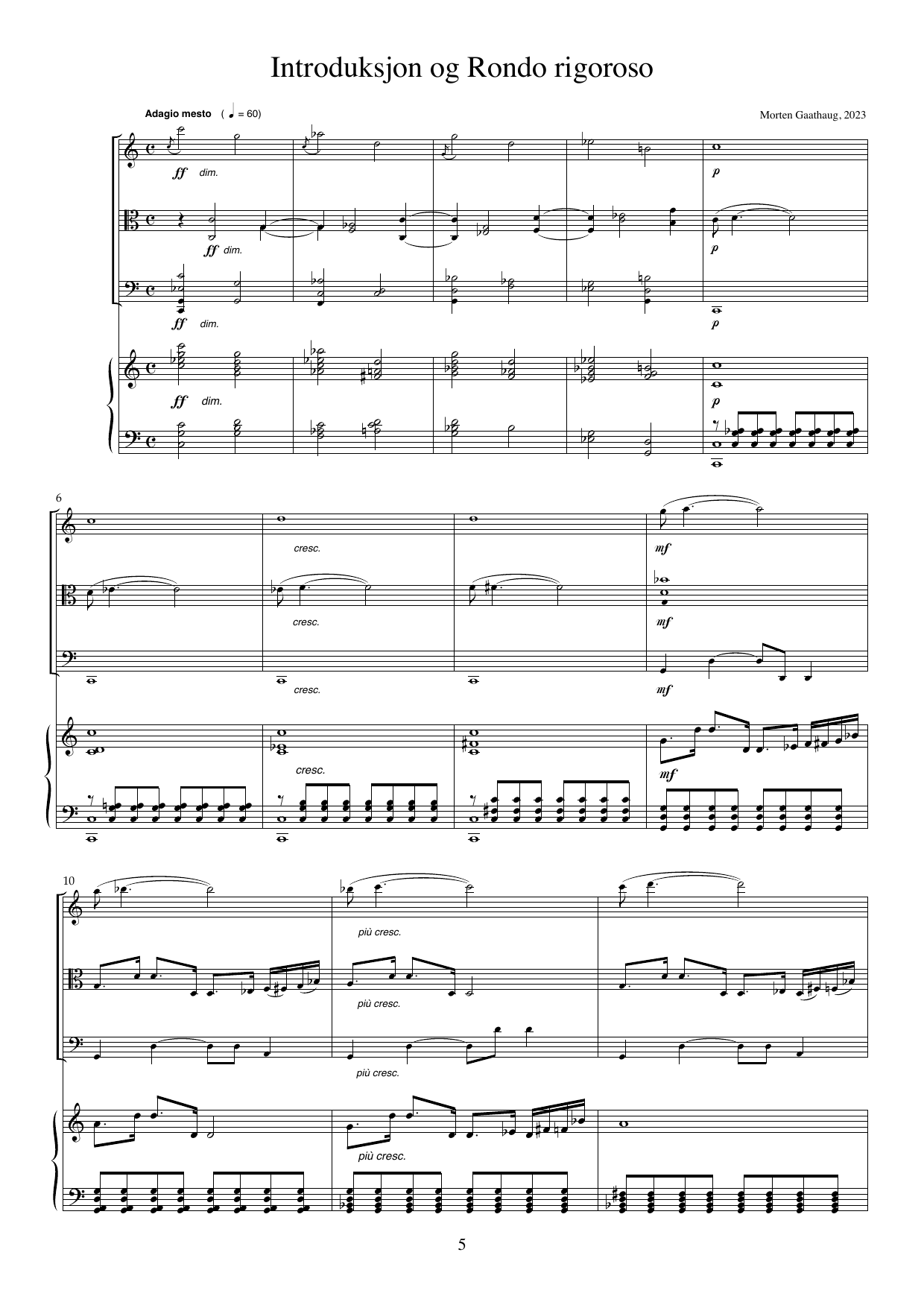 Introduction and Rondo rigoroso - for piano quartet, Op. 134 A - Image 5