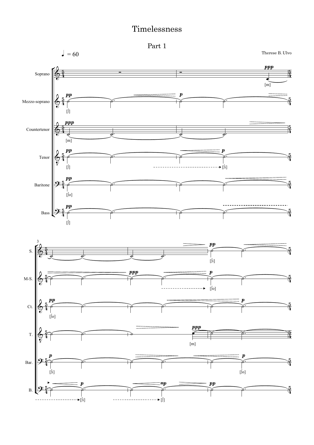 Timelessnes - for vokal sextet, film, lights and heartbeats - Image 7