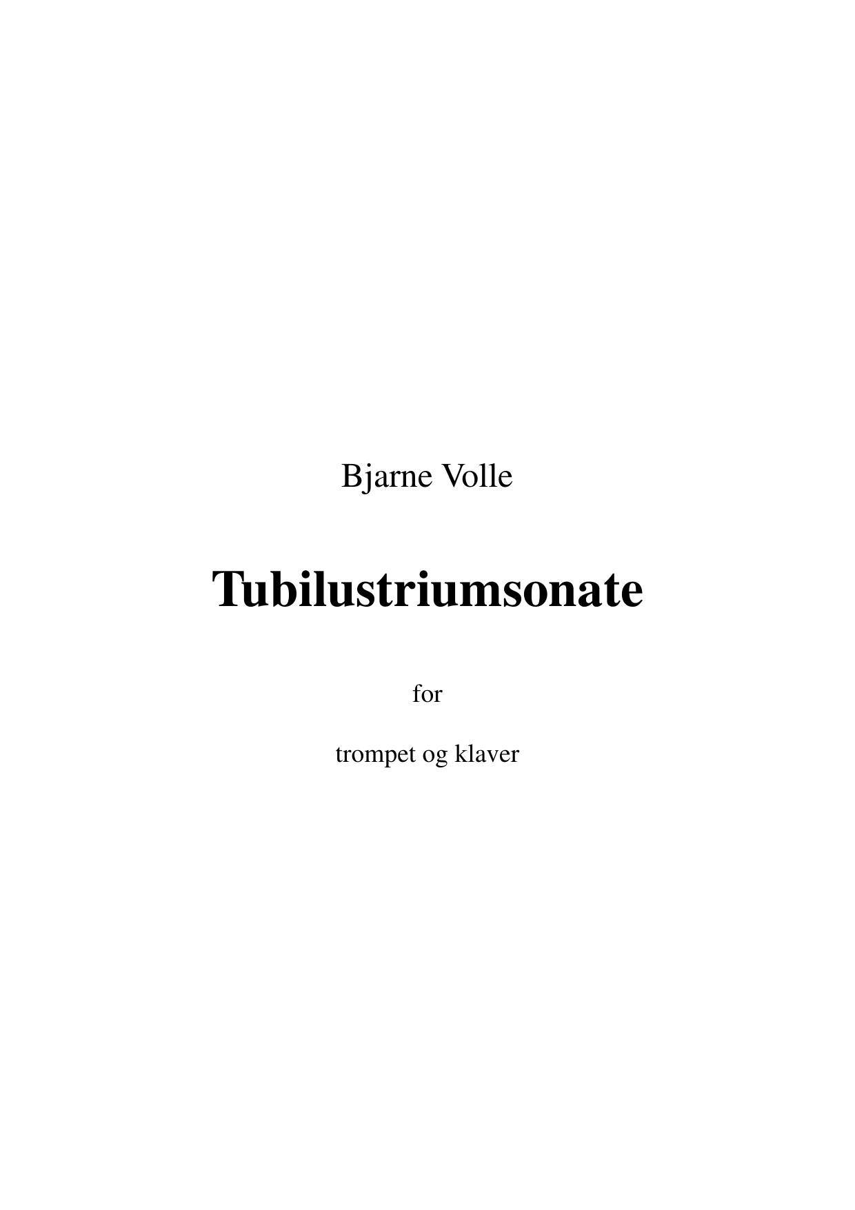 Tubilustriumsonate - For trompet og klaver