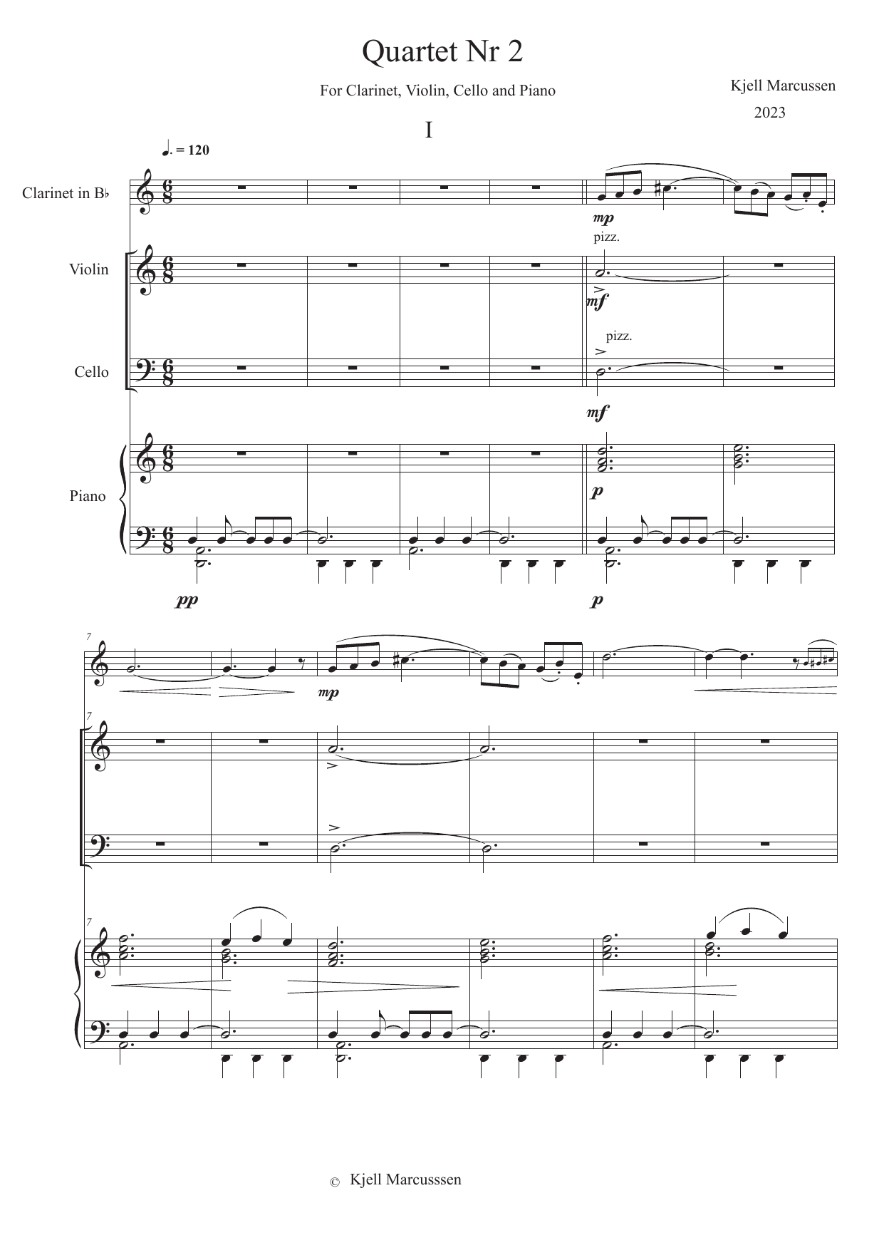 Quartet  nr. 2 - for clarinet, violin, cello and piano