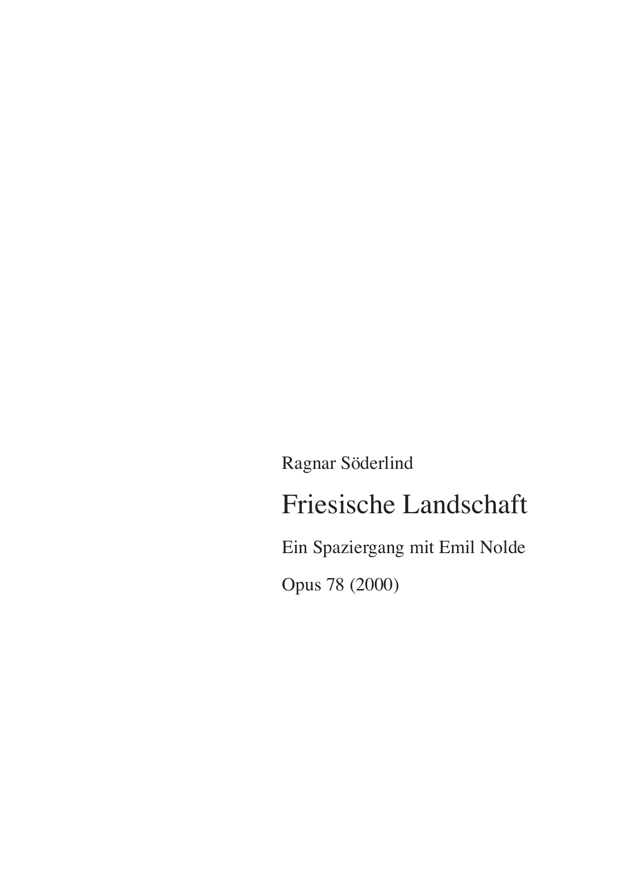 Friesische Landschaft - Ein Spaziergang mit Emil Nolde, op. 78