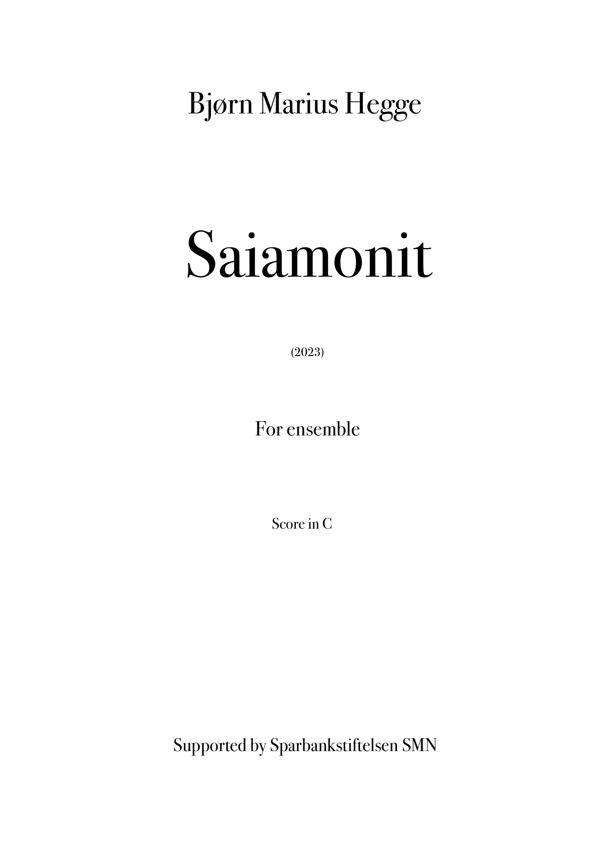 Saiamonit - for ensemble