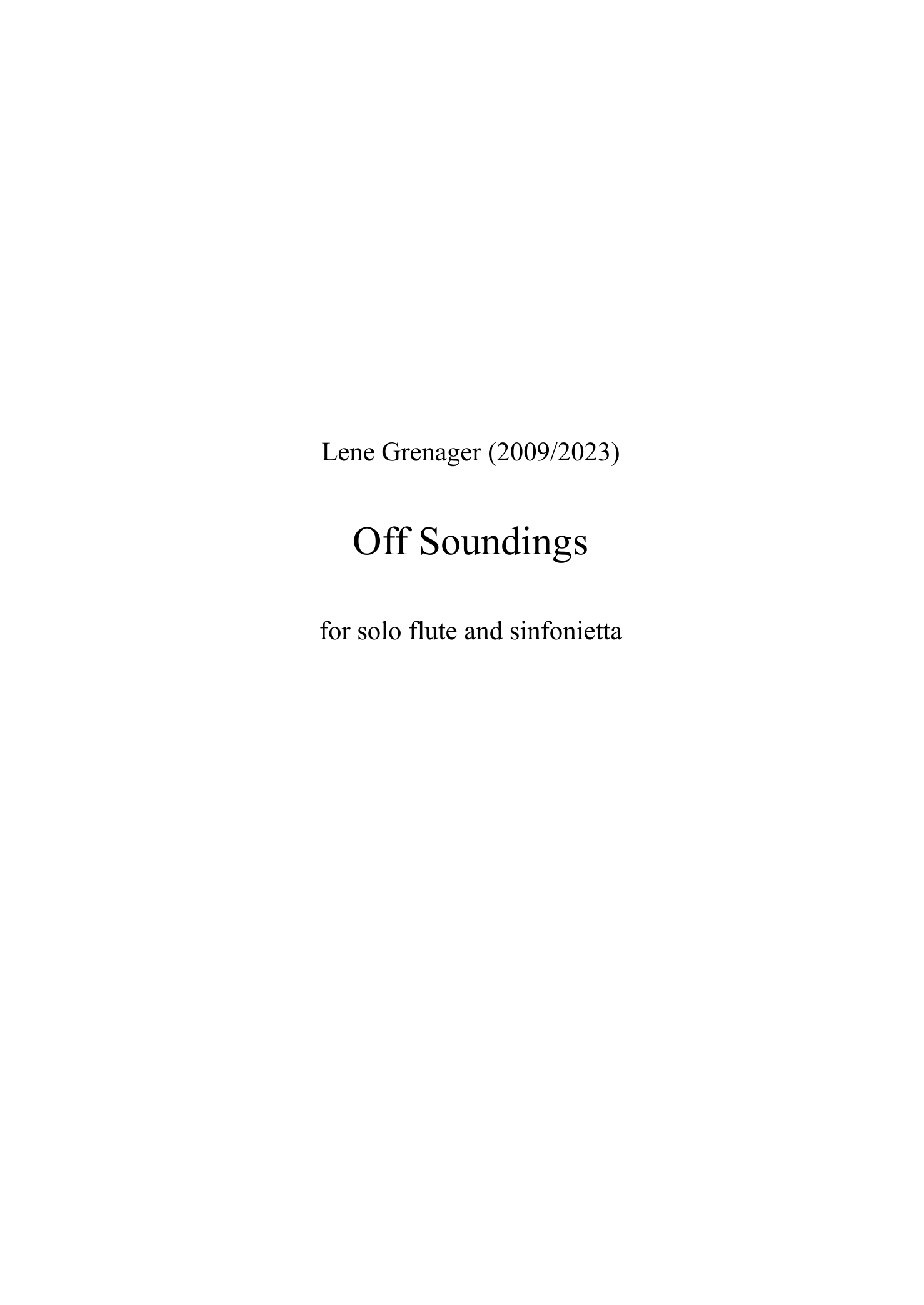 Off Soundings - for solo flute and sinfonietta