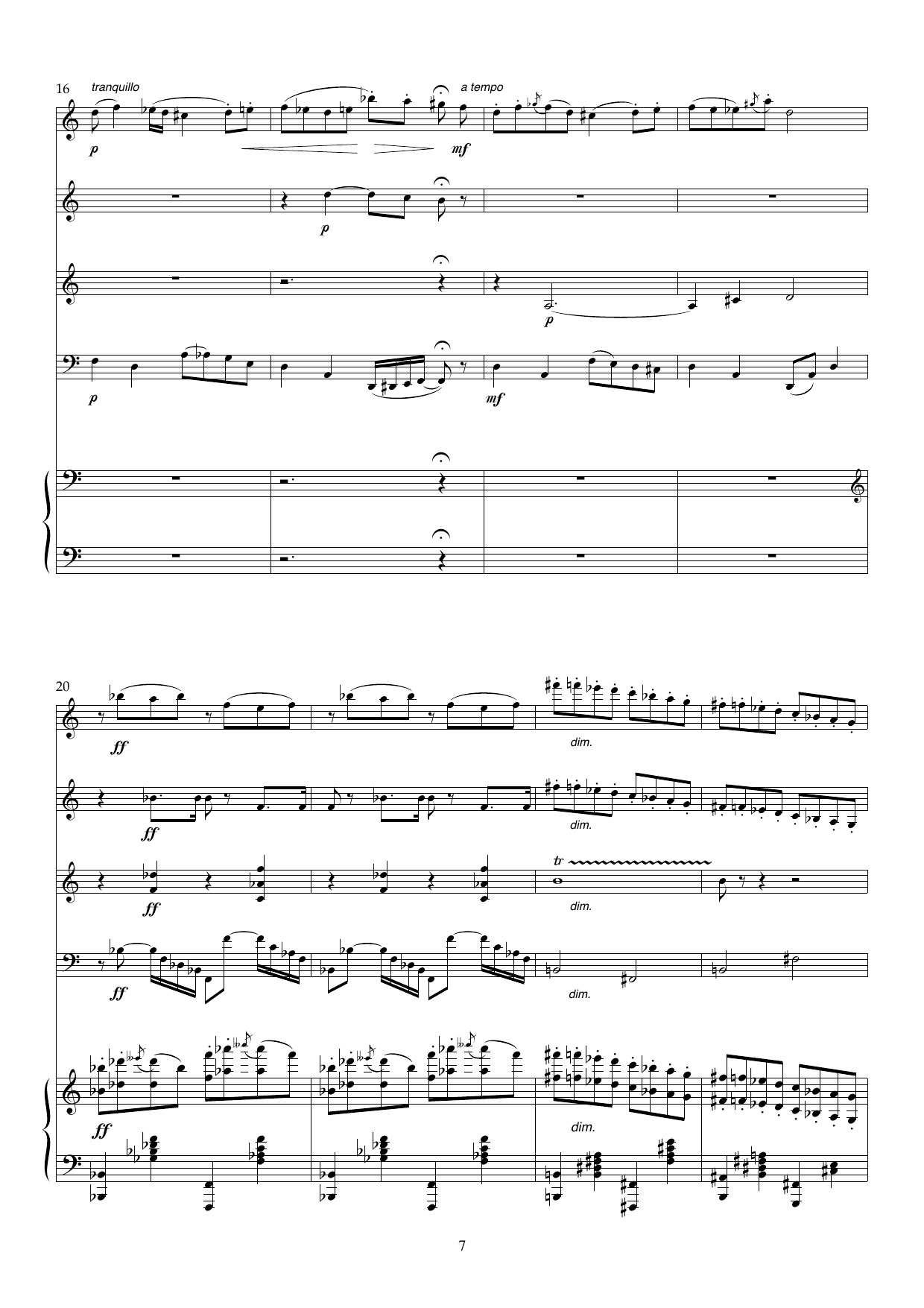 Five Pieces in Retrospect - Five minatures for flute, clarinet (Bb eller A), violin, violincello and piano, Op. 121b - Image 7