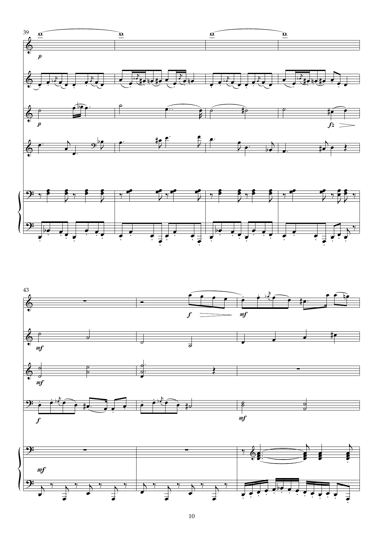 Five Pieces in Retrospect - Five minatures for flute, clarinet (Bb eller A), violin, violincello and piano, Op. 121b - Image 10