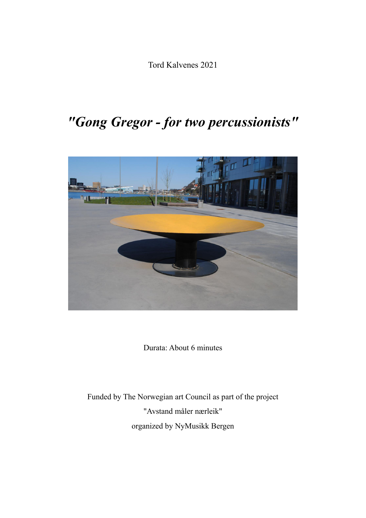 Gong Gregor - for two percussionists
