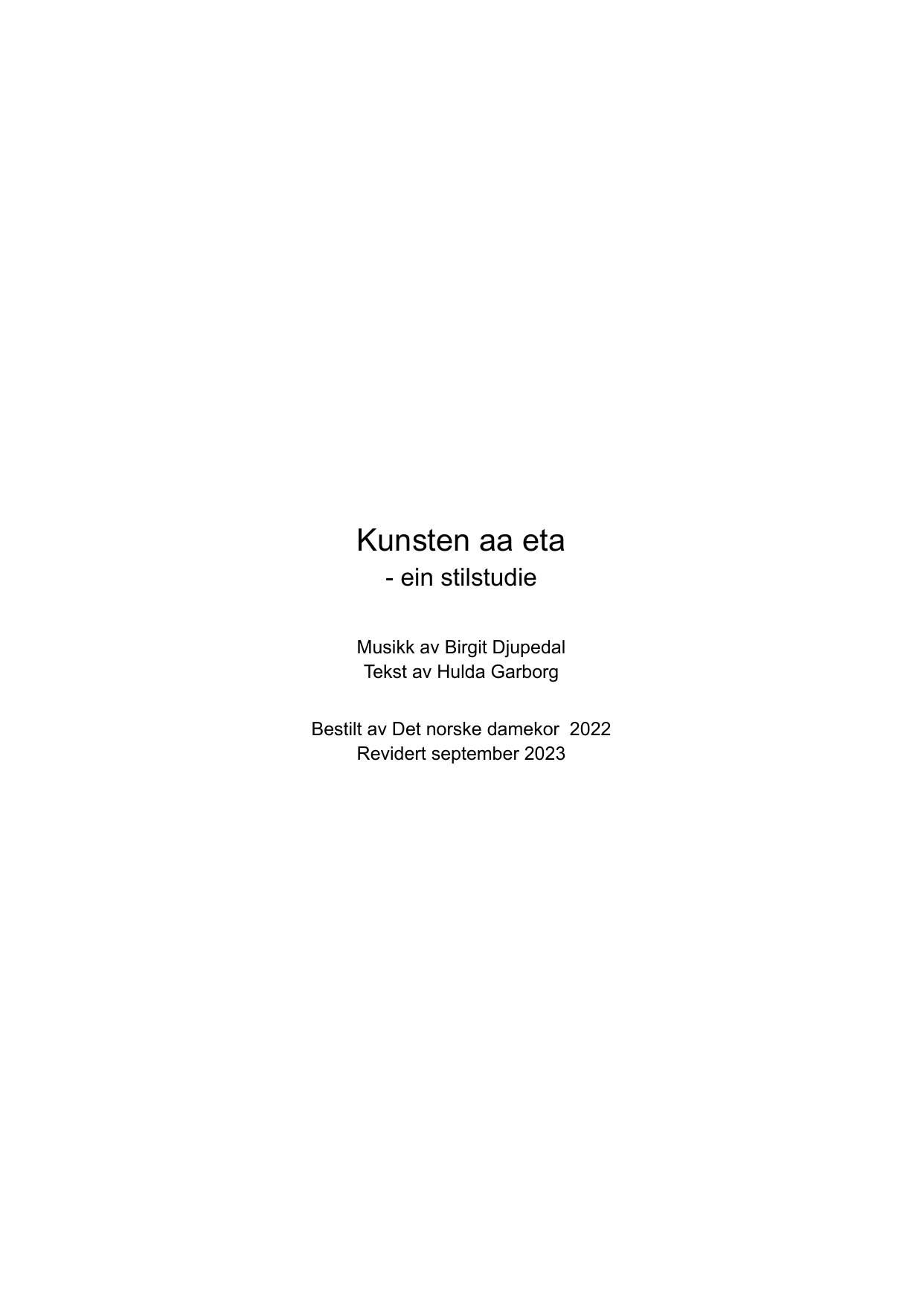 Kunsten og eta - ein stilstudie