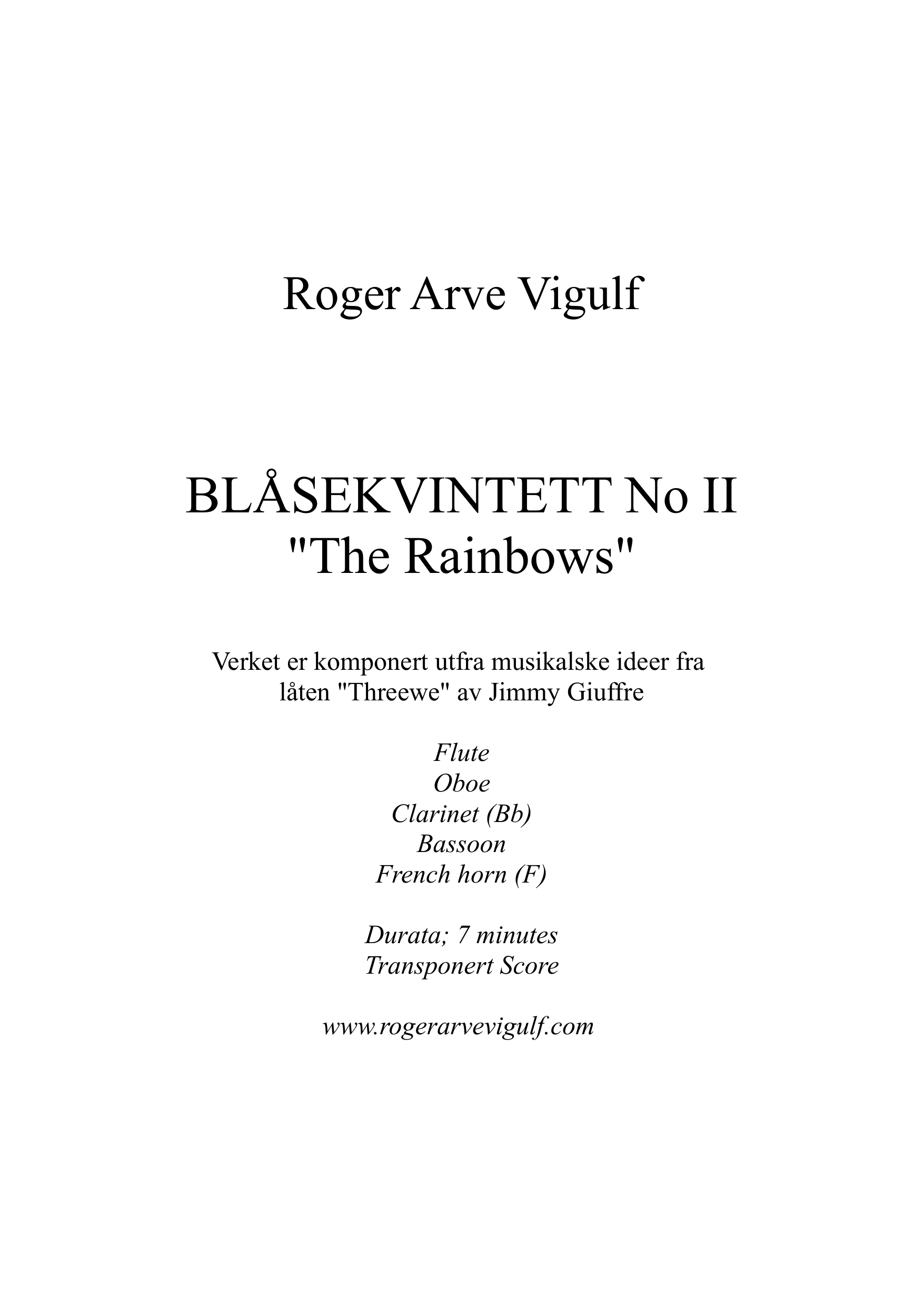 Blåsekvintett No. II - ''The Rainbows'' - Image 3