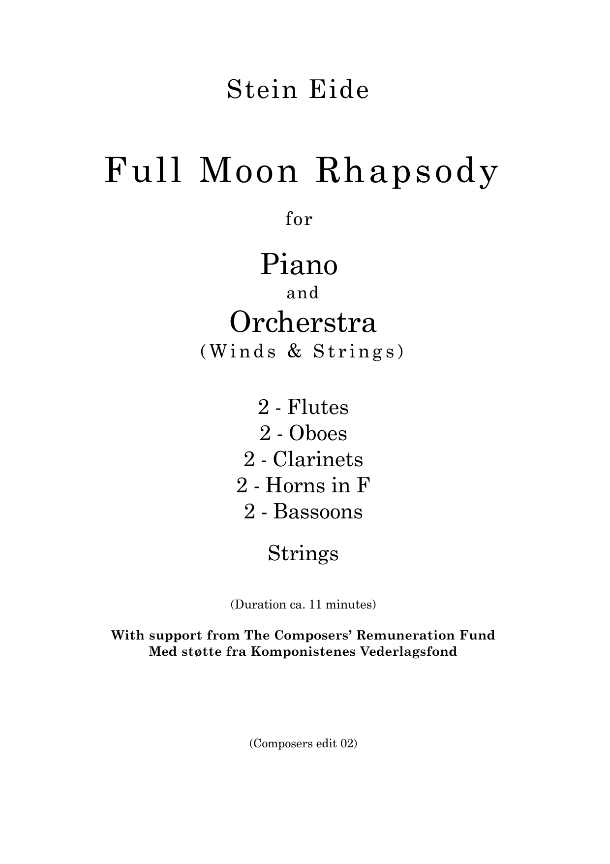 Full Moon Rhapsody - For piano and orchestra