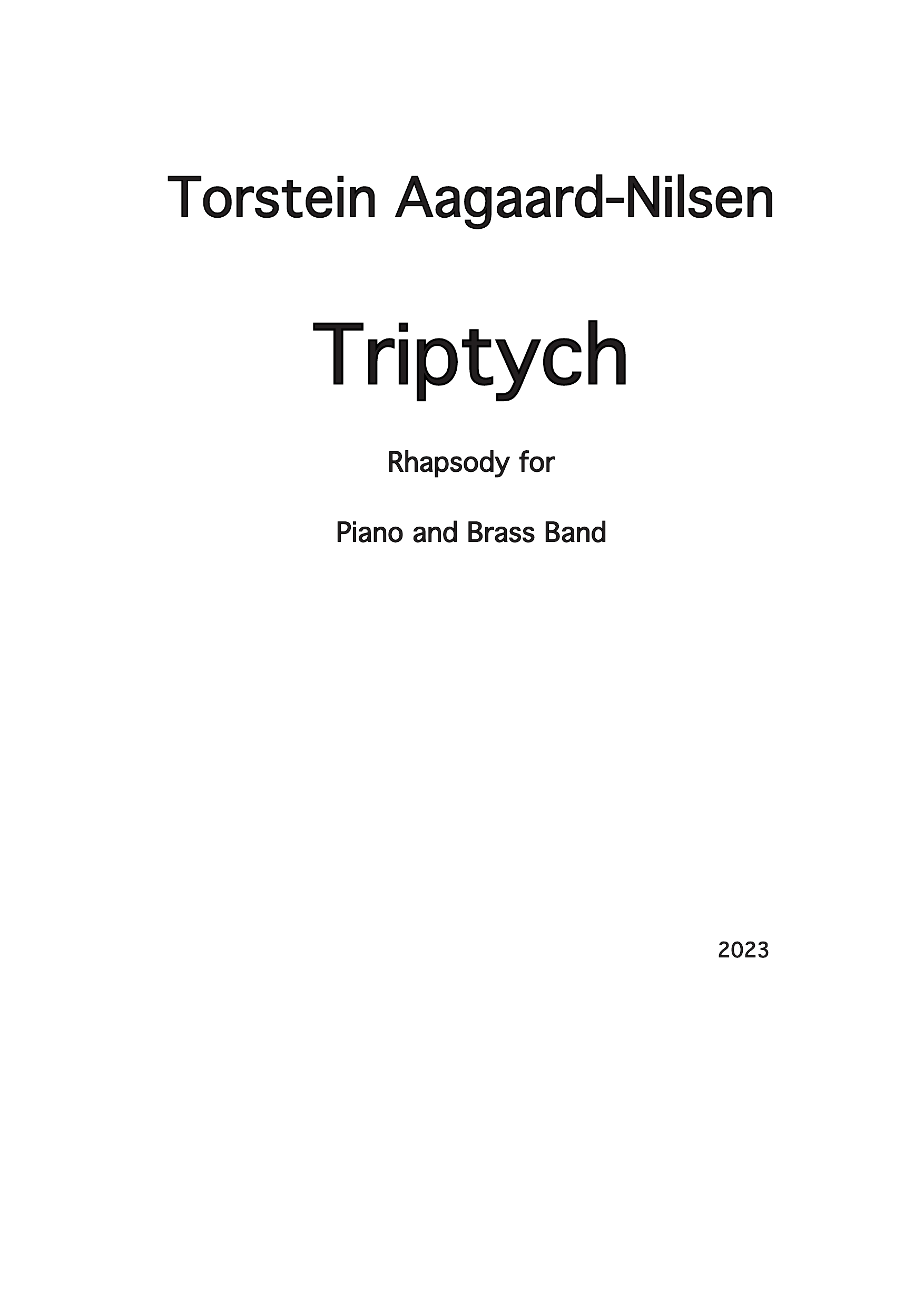Triptych - Rhapsody for piano and brass band