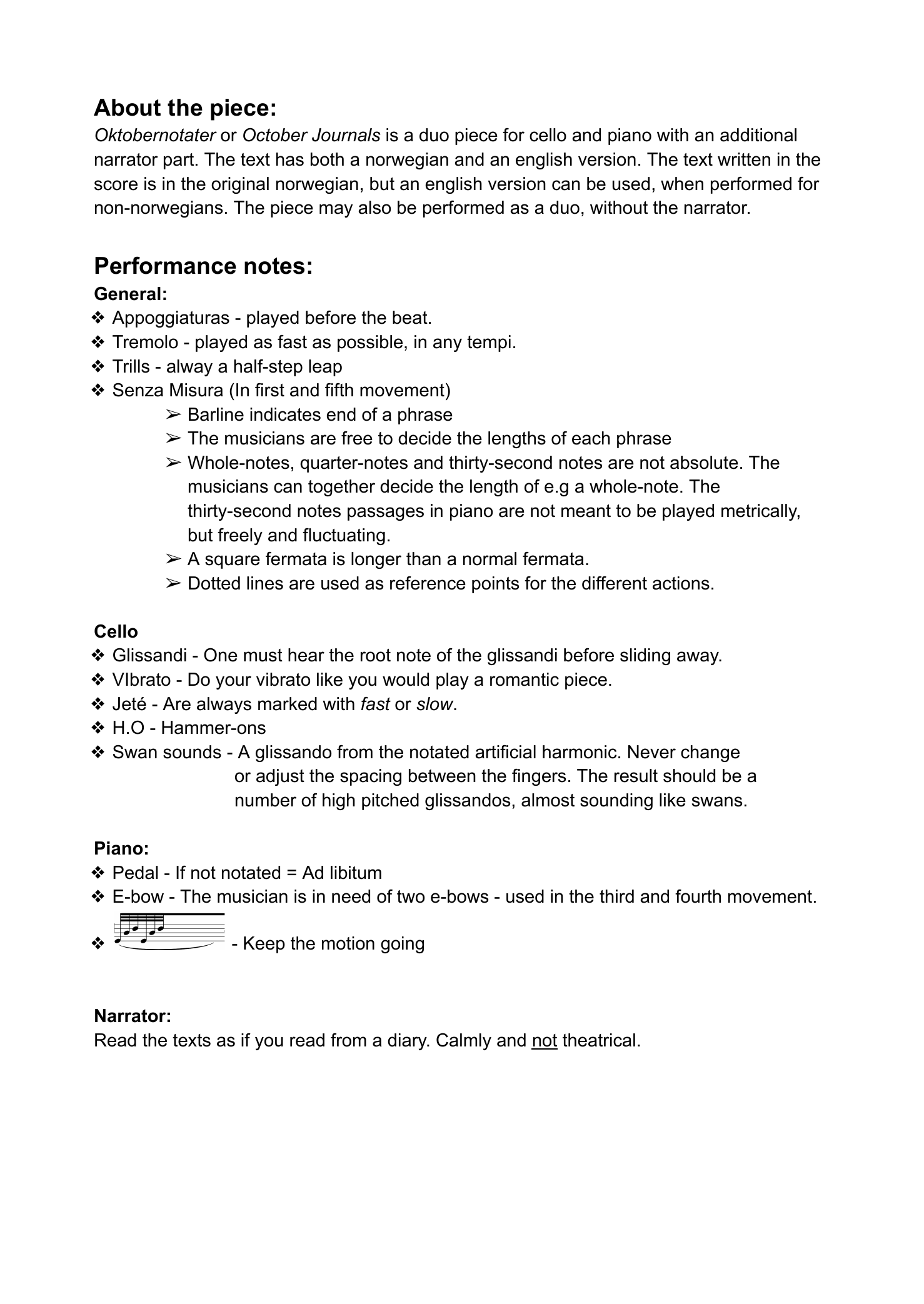 Oktobernotater - for piano, cello and narrator - Image 2