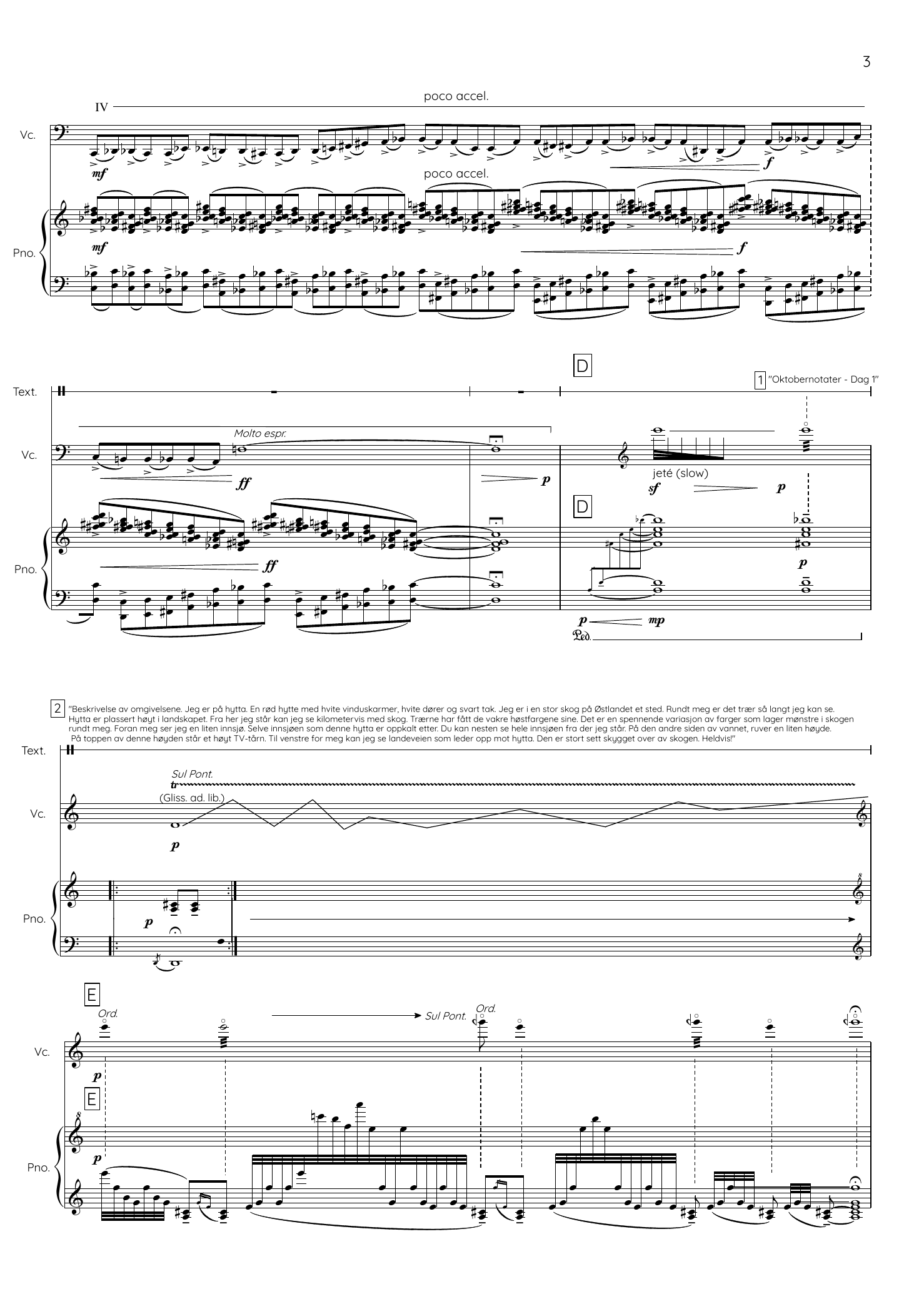 Oktobernotater - for piano, cello and narrator - Image 7