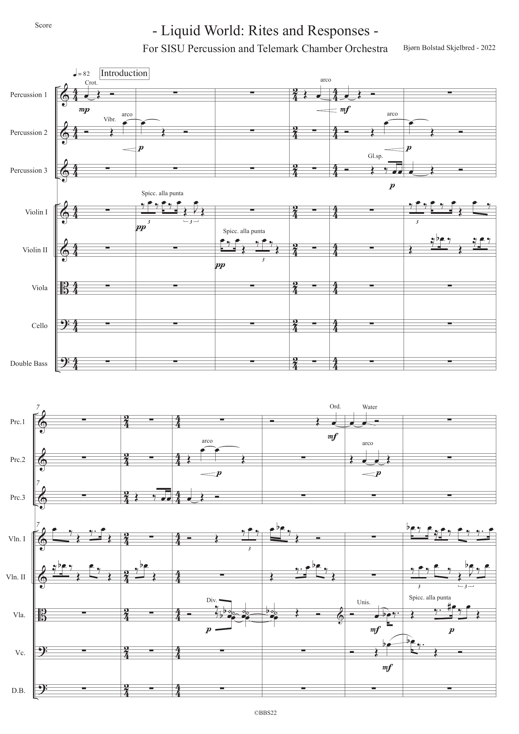 Liquid World: Rites and Responses - For percussion trio and string orchestra - Bilde 3