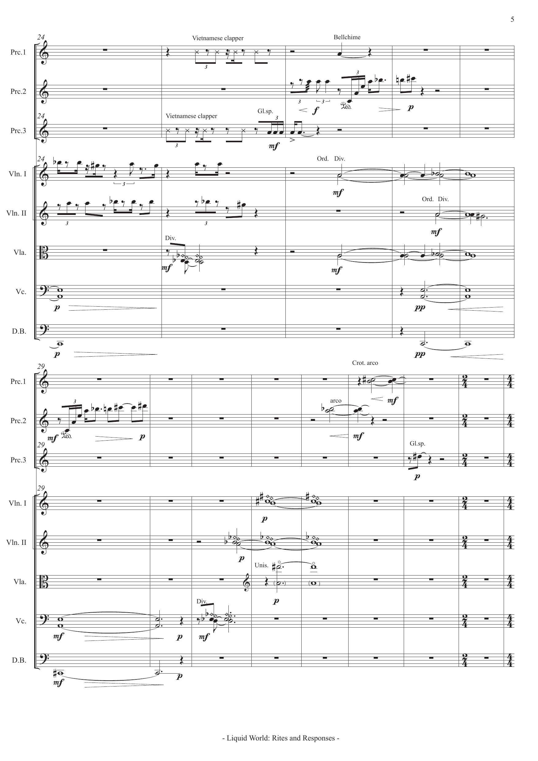 Liquid World: Rites and Responses - For percussion trio and string orchestra - Bilde 5