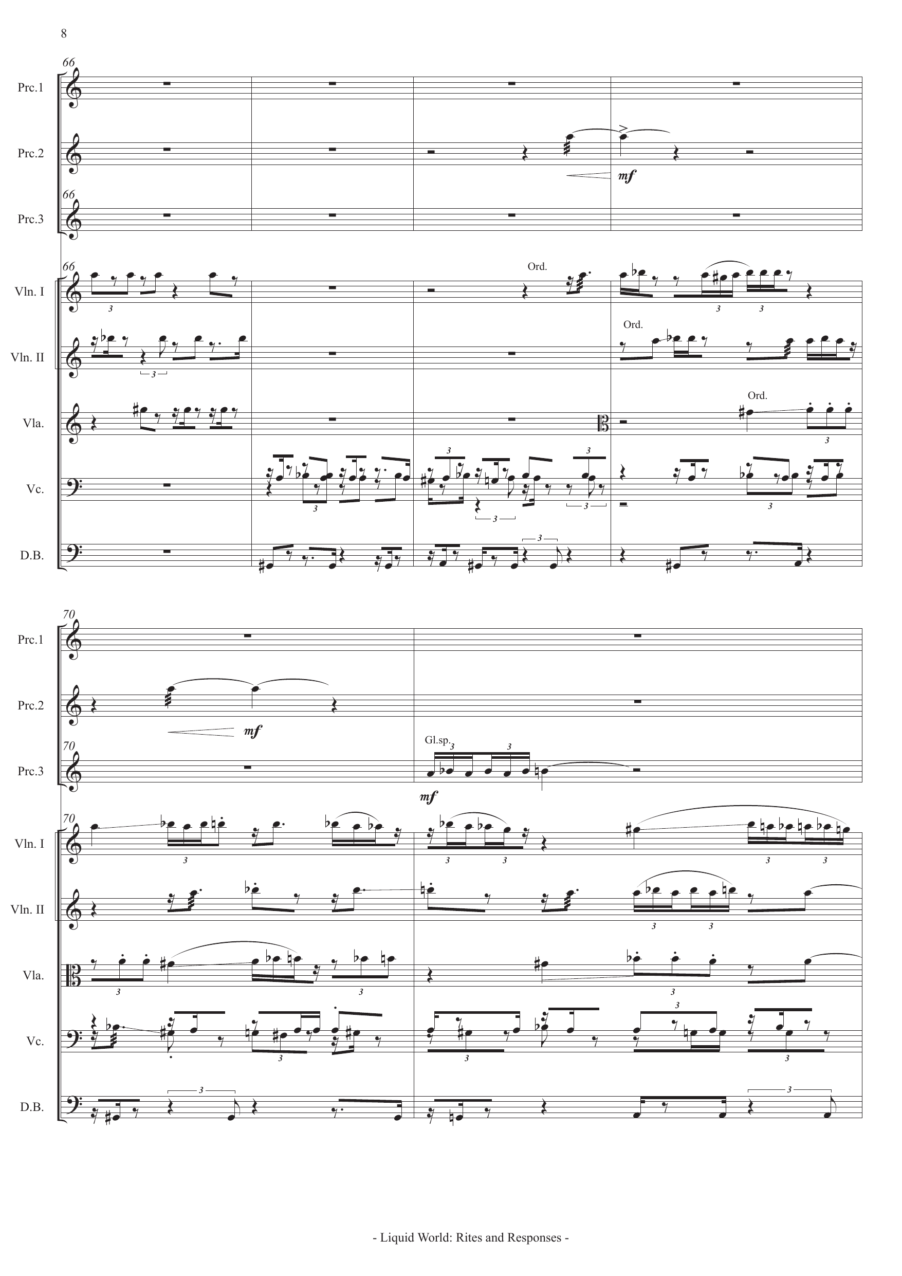 Liquid World: Rites and Responses - For percussion trio and string orchestra - Bilde 8