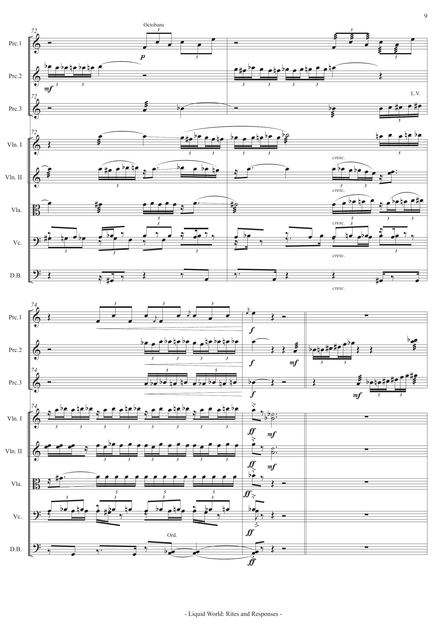 Liquid World: Rites and Responses - For percussion trio and string orchestra - Bilde 9