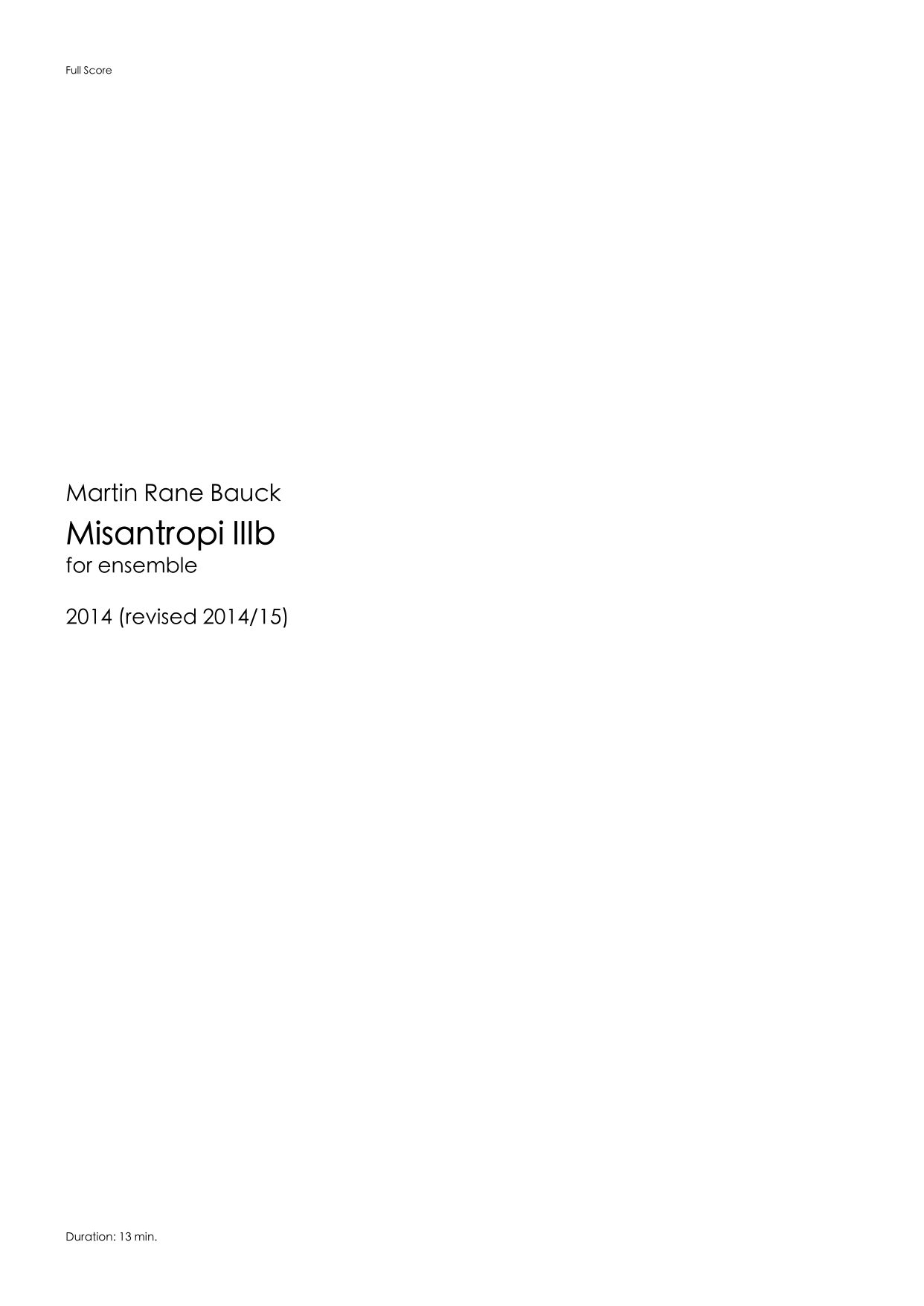 Misantropi IIIb - for ensemble