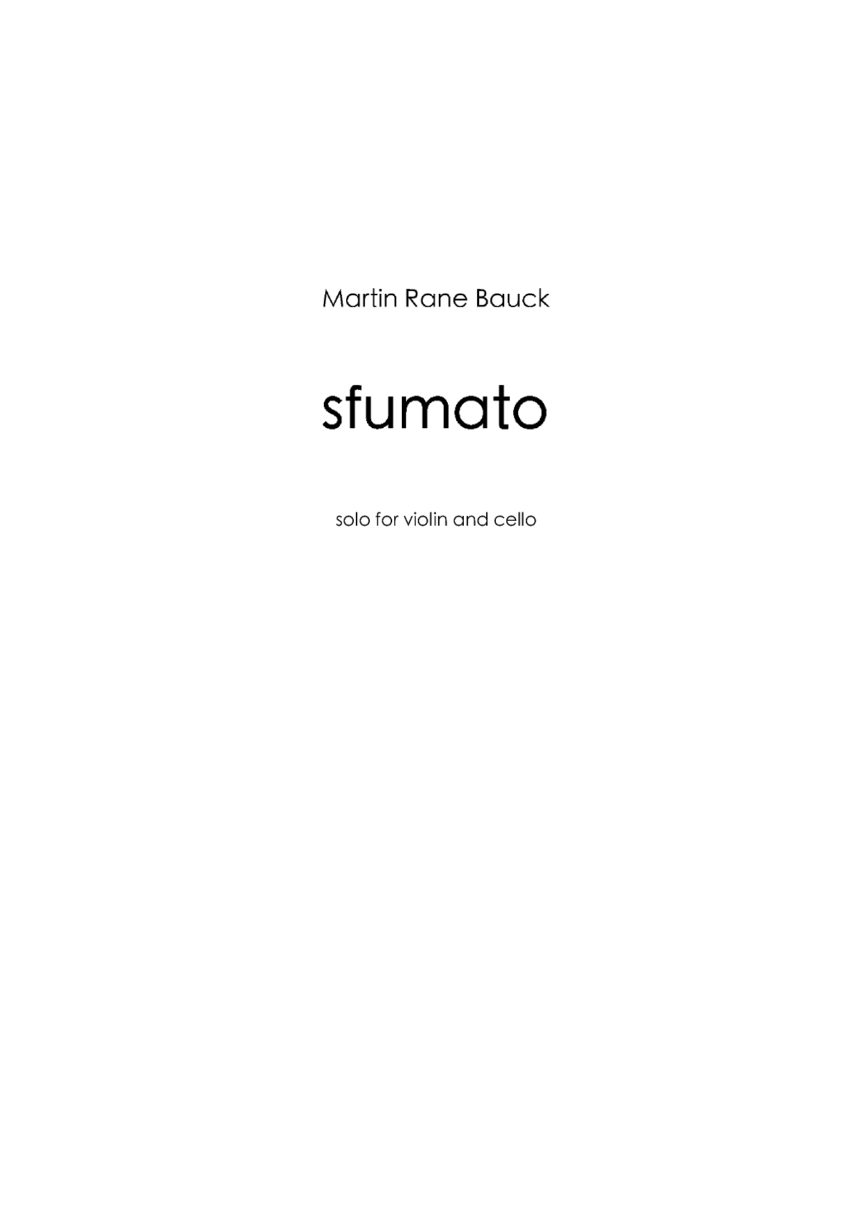 Sfumato - solo for violin and cello