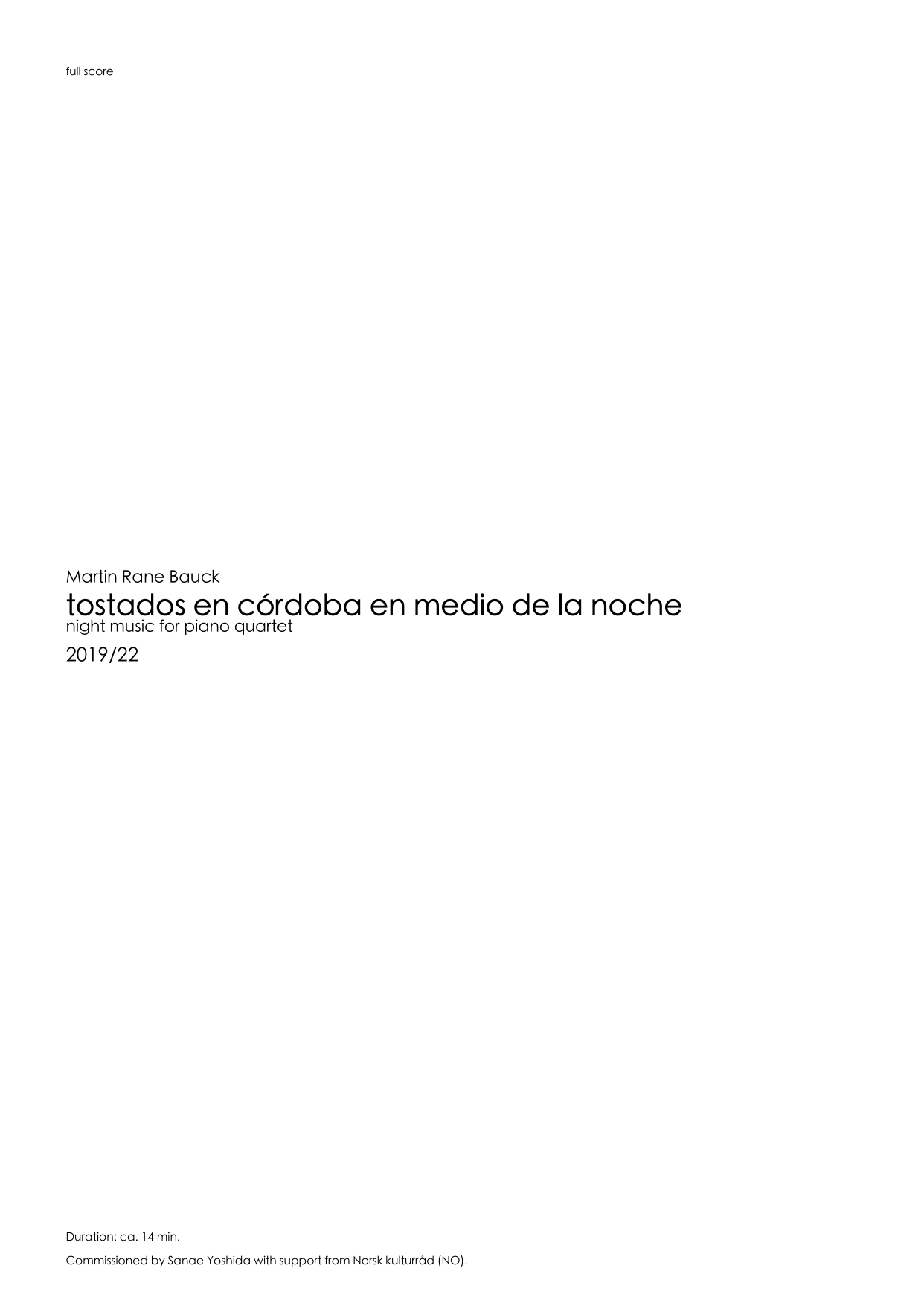 Tostados en Córdoba en medio de la noche - Nigth Music for piano quartet - Image 3