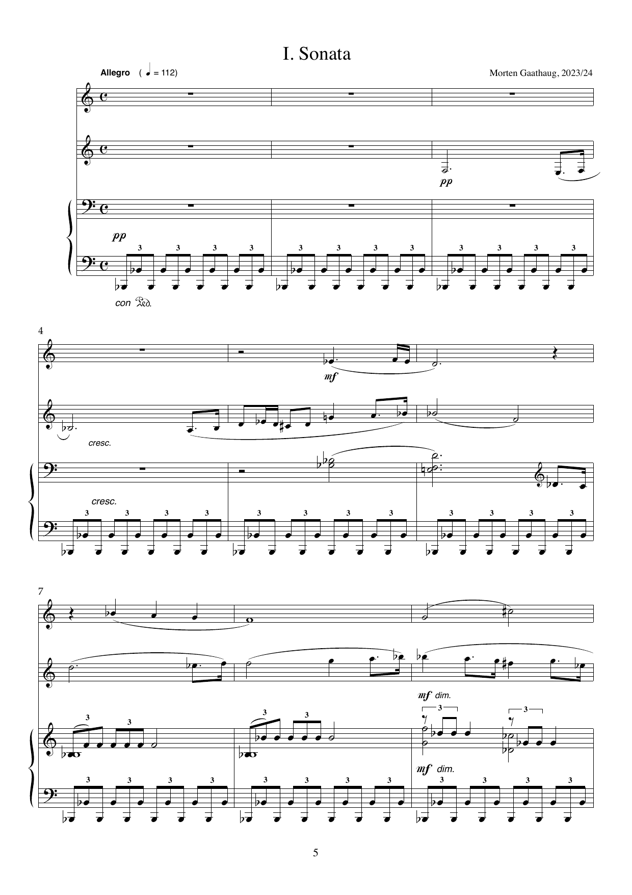 In these Anxious Times - Trio for flute, clarinet (Bb) and piano, Op 135 - Image 5