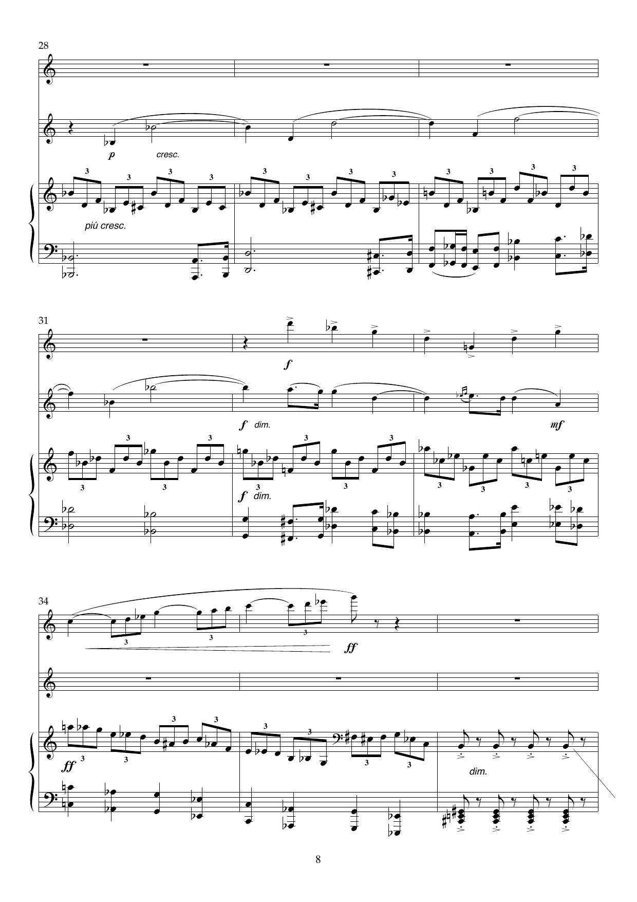 In these Anxious Times - Trio for flute, clarinet (Bb) and piano, Op 135 - Image 8