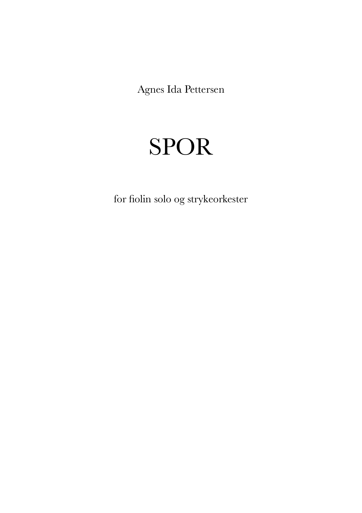 Spor - For fiolin solo og strykeorkester