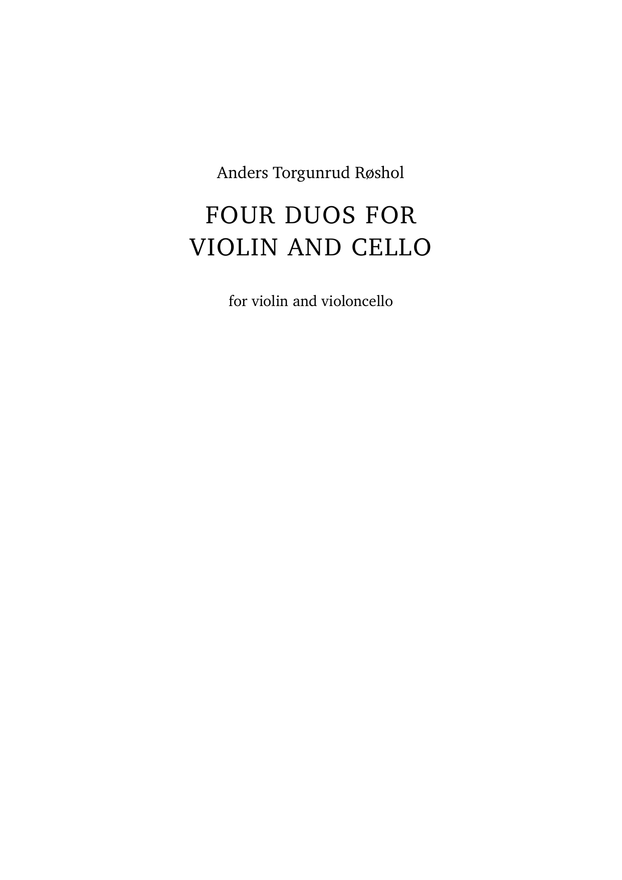 Four Duos for violin and cello