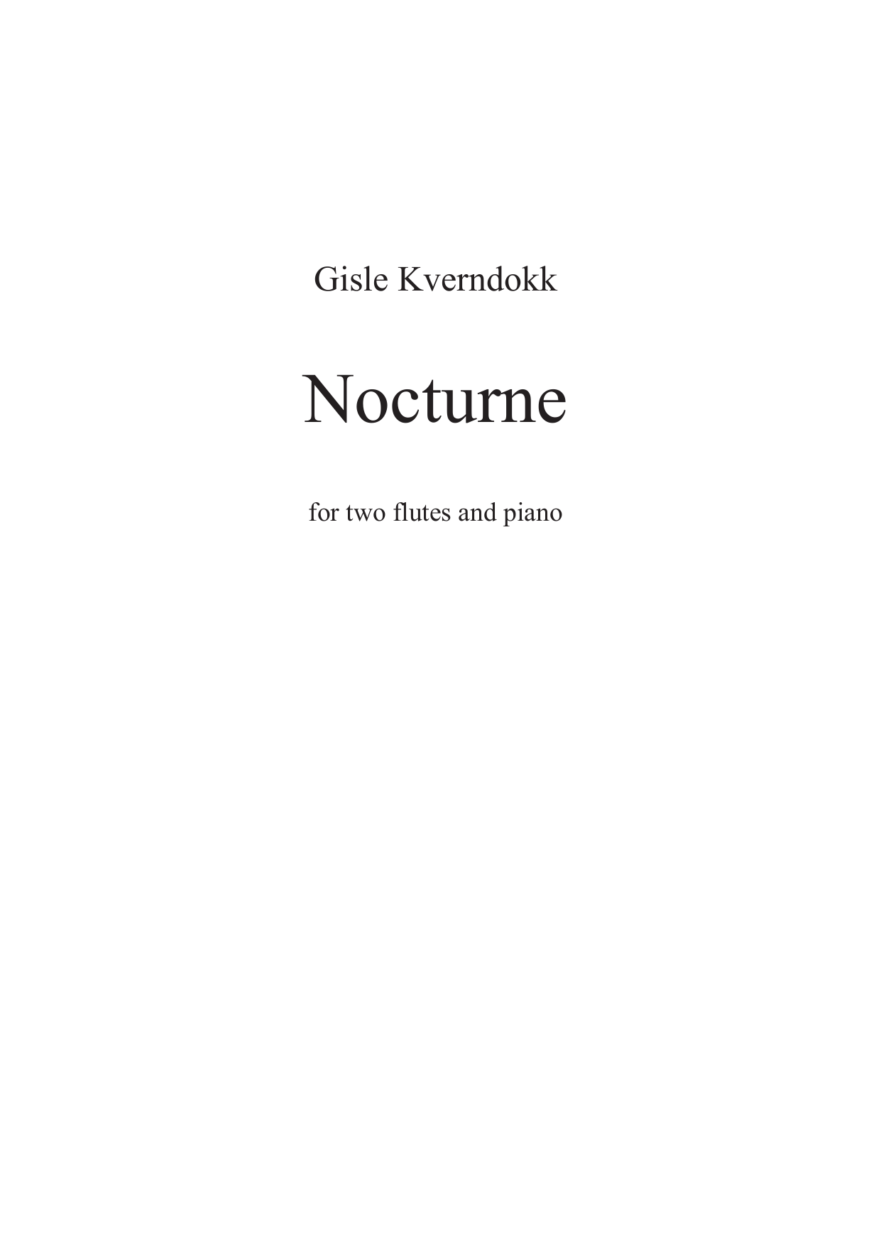 Nocturne - for two flutes and piano