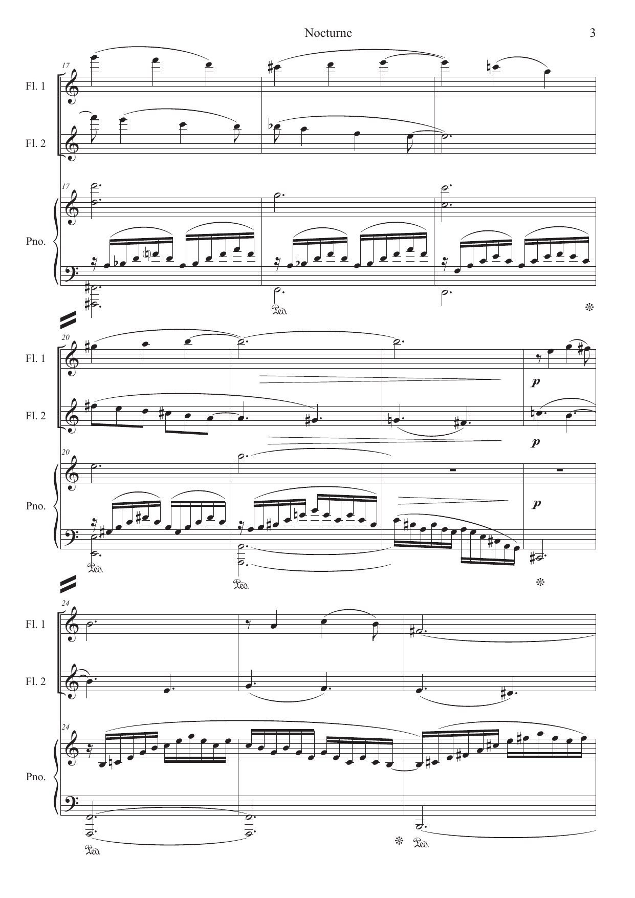 Nocturne - for two flutes and piano - Bilde 5