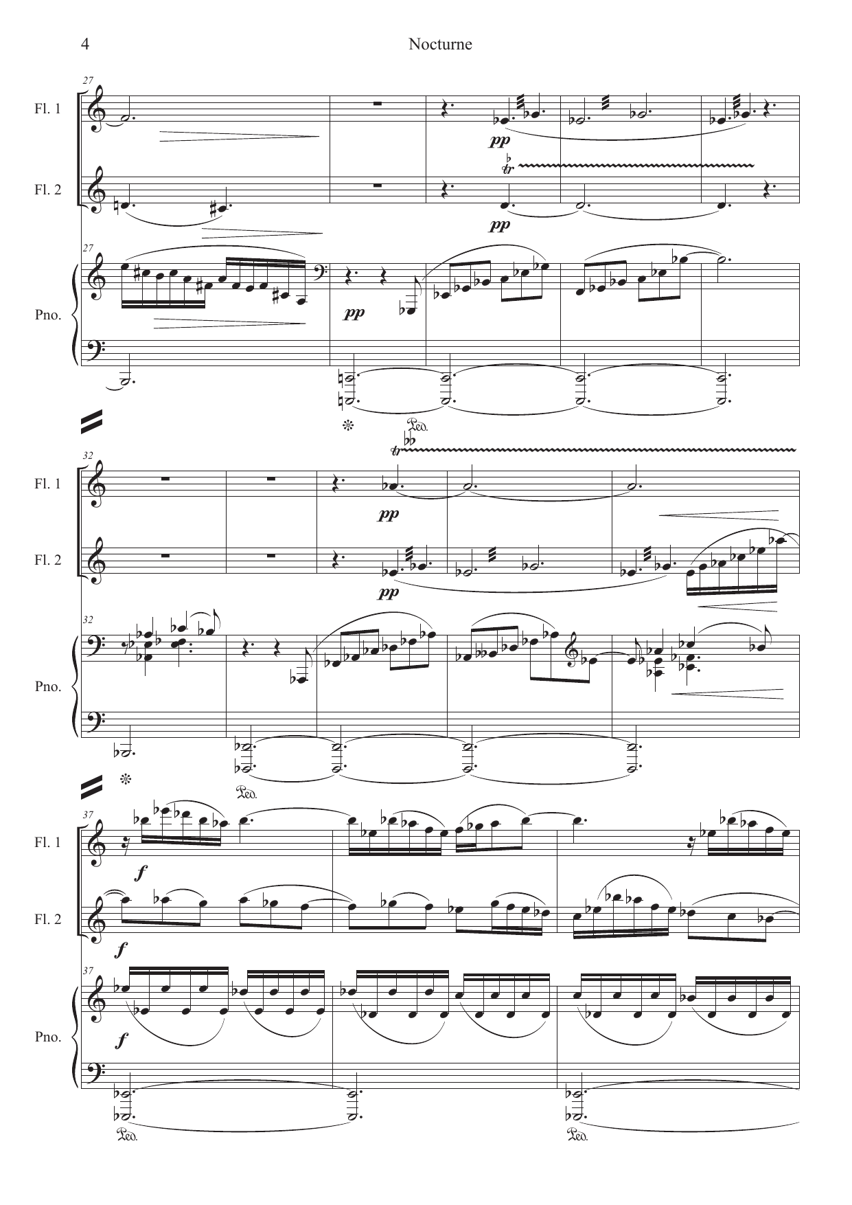Nocturne - for two flutes and piano - Bilde 6