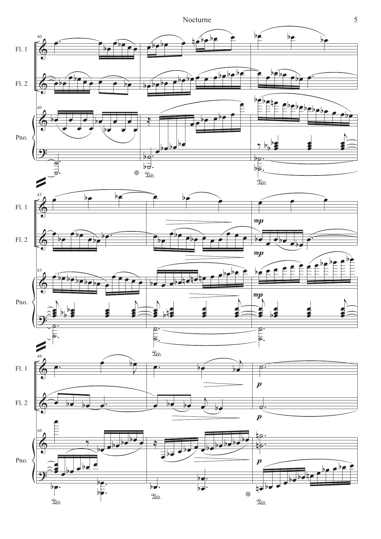 Nocturne - for two flutes and piano - Bilde 7