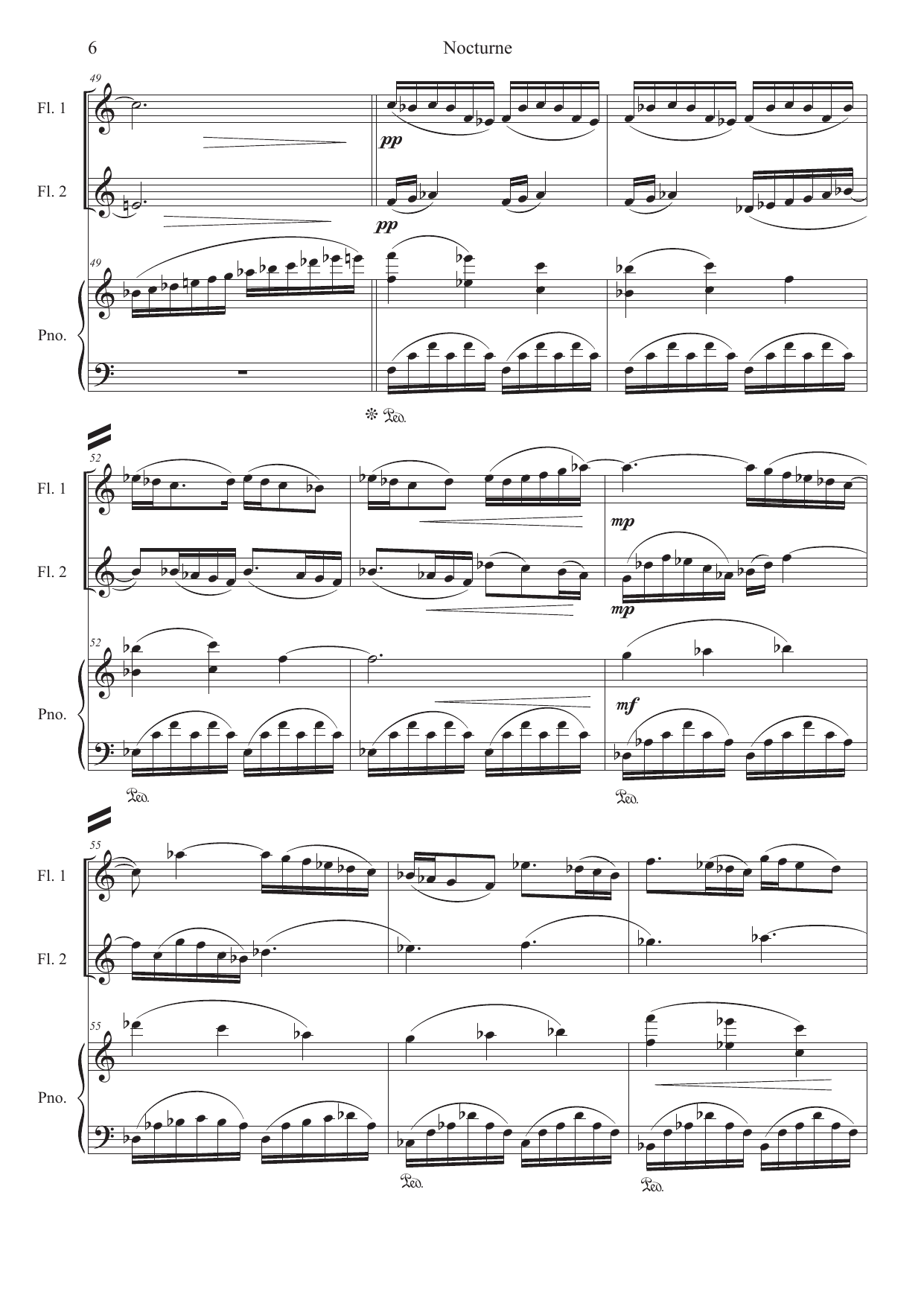 Nocturne - for two flutes and piano - Bilde 8