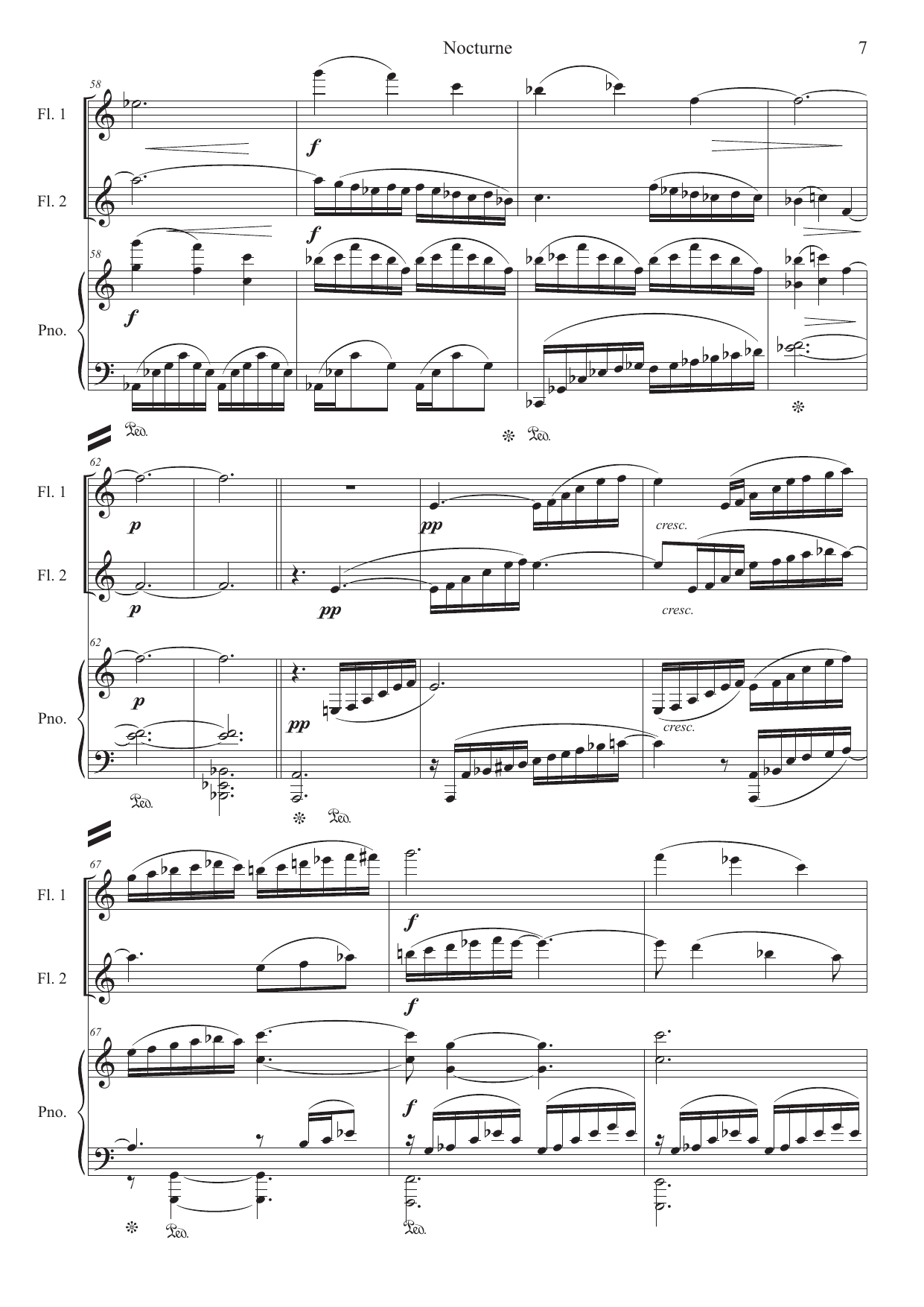 Nocturne - for two flutes and piano - Bilde 9