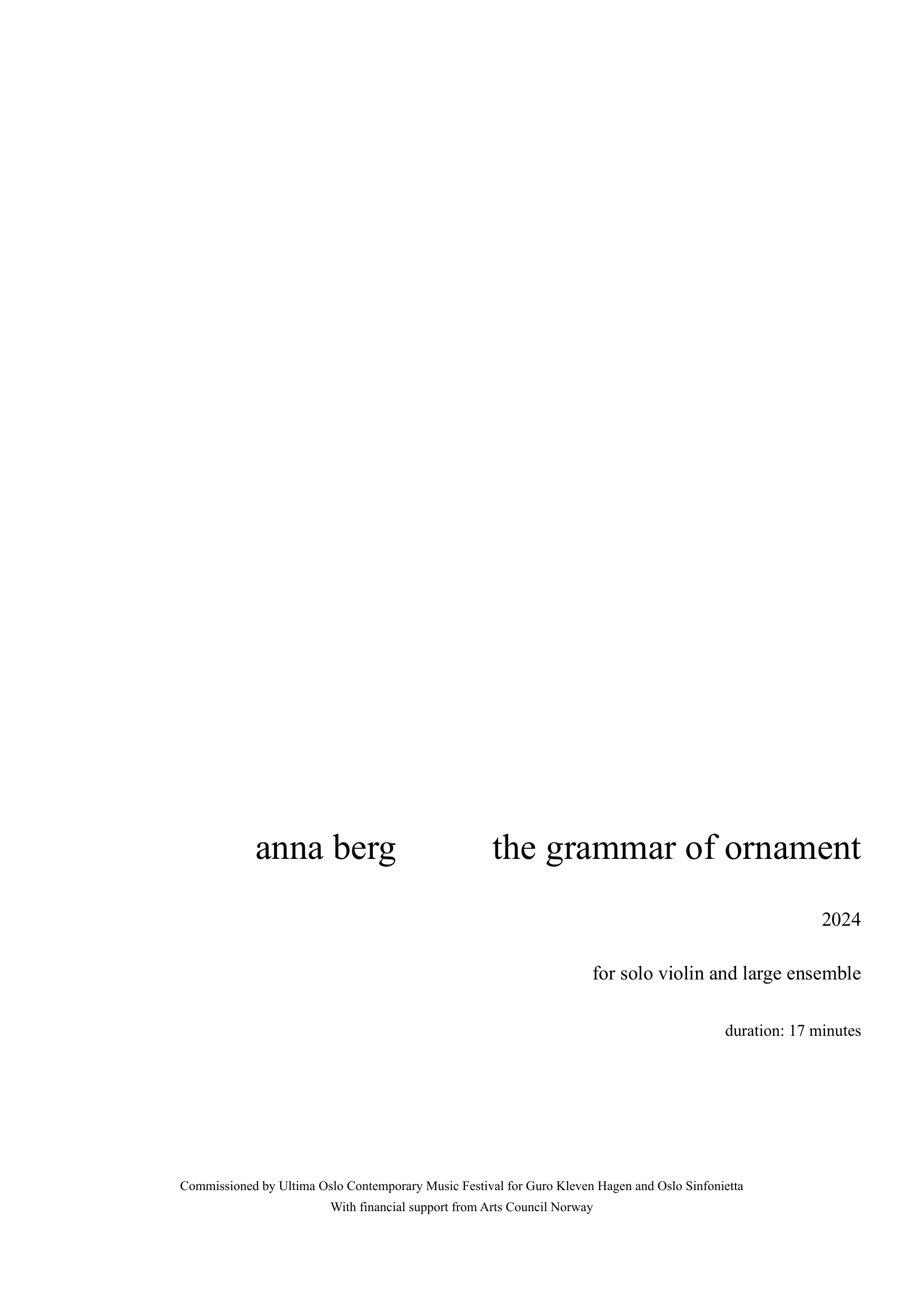 The Grammar of Ornament - for solo violin and large ensemble