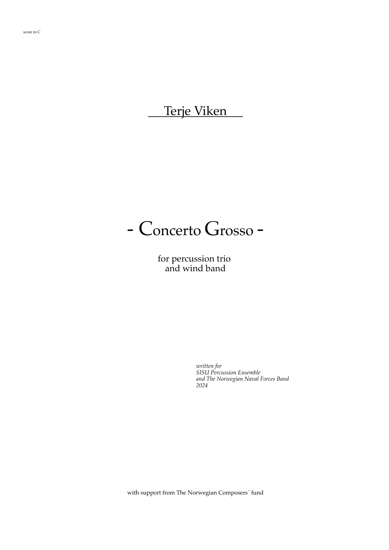 Concerto Grosso - For percussion trio and wind band