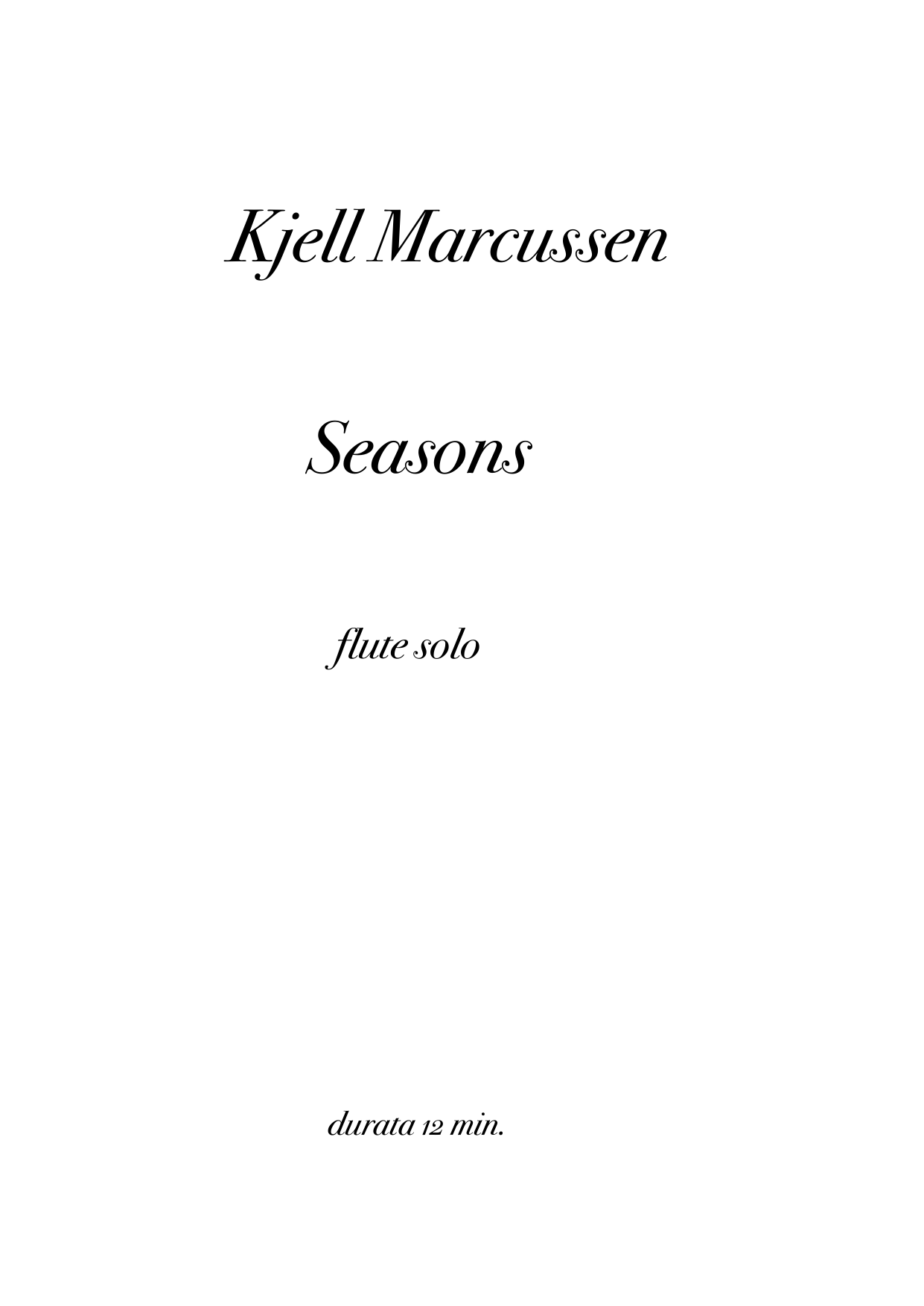 Seasons for flute solo