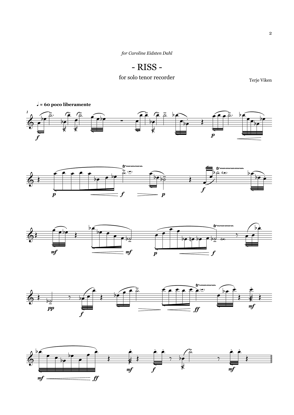 Riss - For solo tenor recorder - Image 3