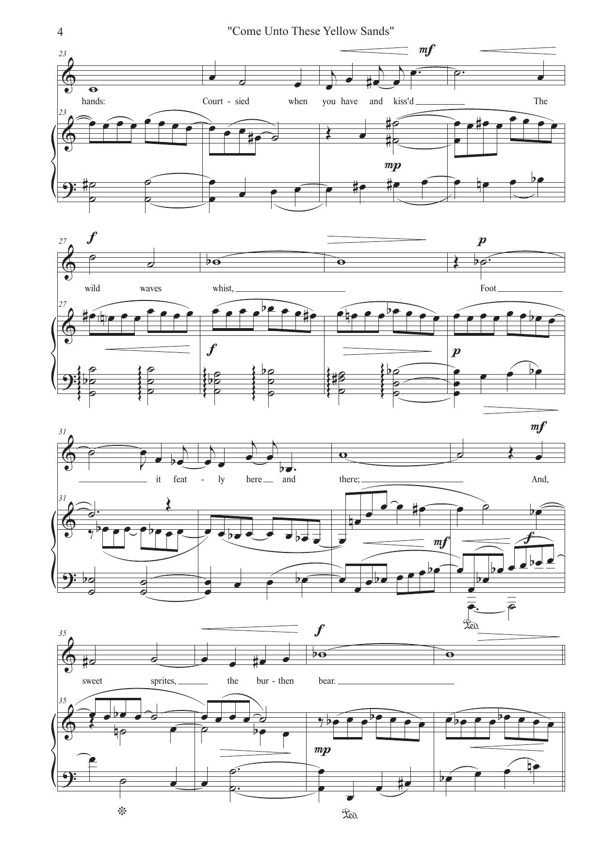 Yellow Sands - Four Songs for Ariel for Counter-Tenor / Alto Voice and Piano - Bilde 4