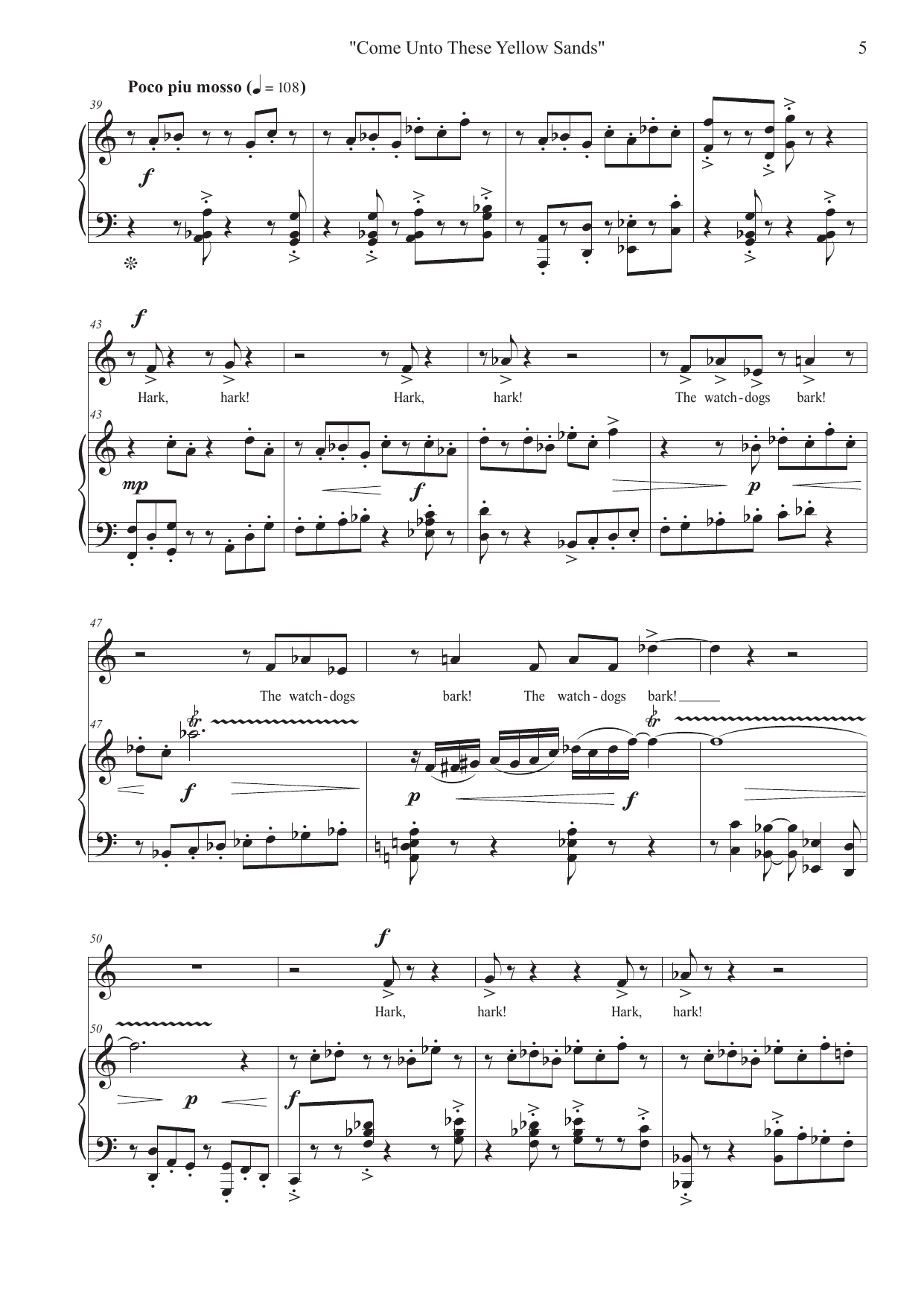 Yellow Sands - Four Songs for Ariel for Counter-Tenor / Alto Voice and Piano - Bilde 5