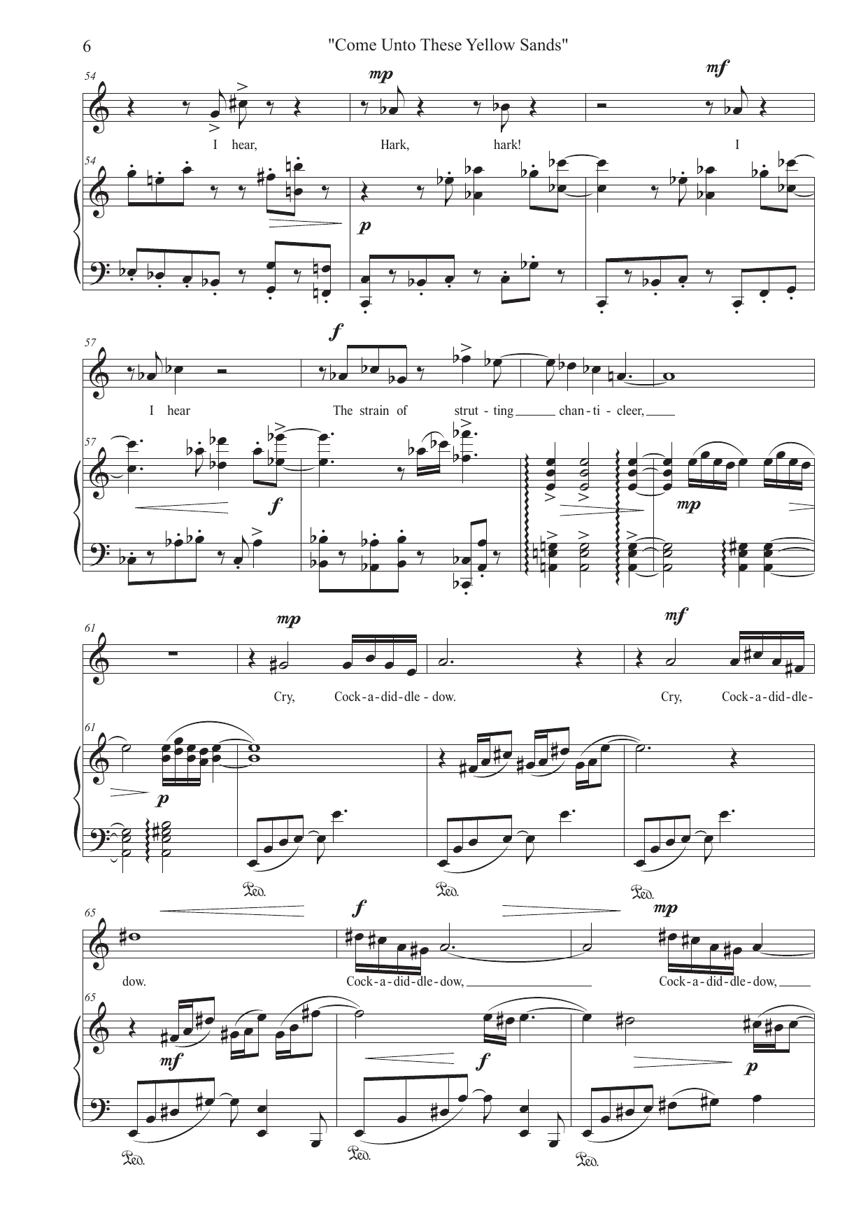 Yellow Sands - Four Songs for Ariel for Counter-Tenor / Alto Voice and Piano - Bilde 6