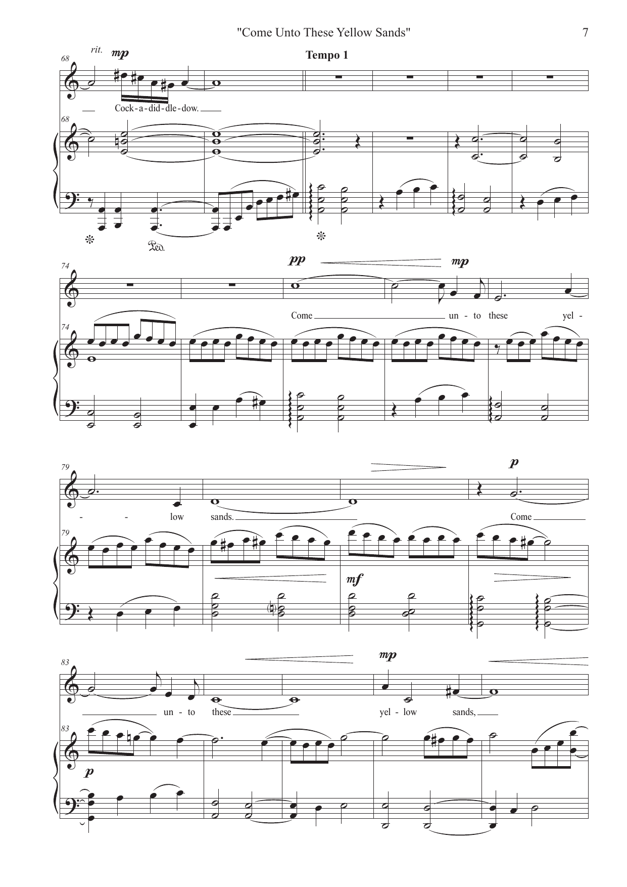 Yellow Sands - Four Songs for Ariel for Counter-Tenor / Alto Voice and Piano - Bilde 7