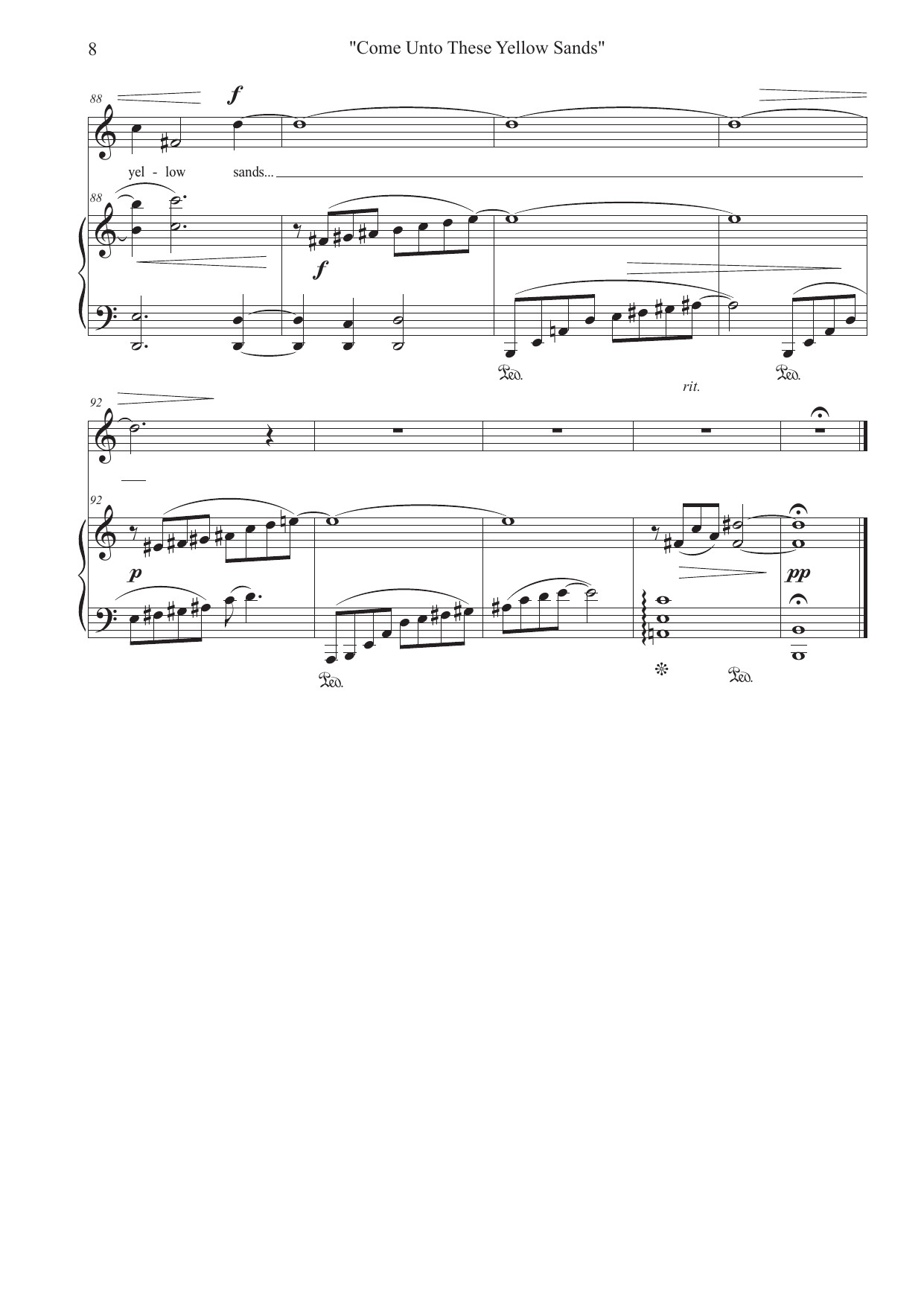 Yellow Sands - Four Songs for Ariel for Counter-Tenor / Alto Voice and Piano - Bilde 8