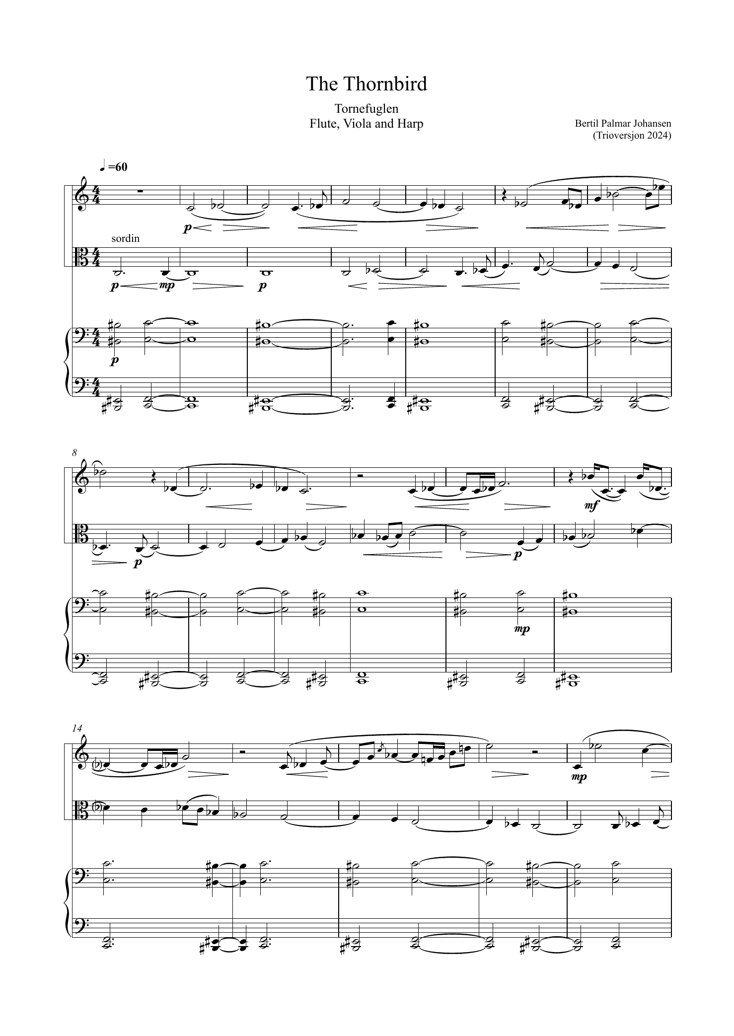The Thornbird - Trio version for flute, viola and harp - Image 5